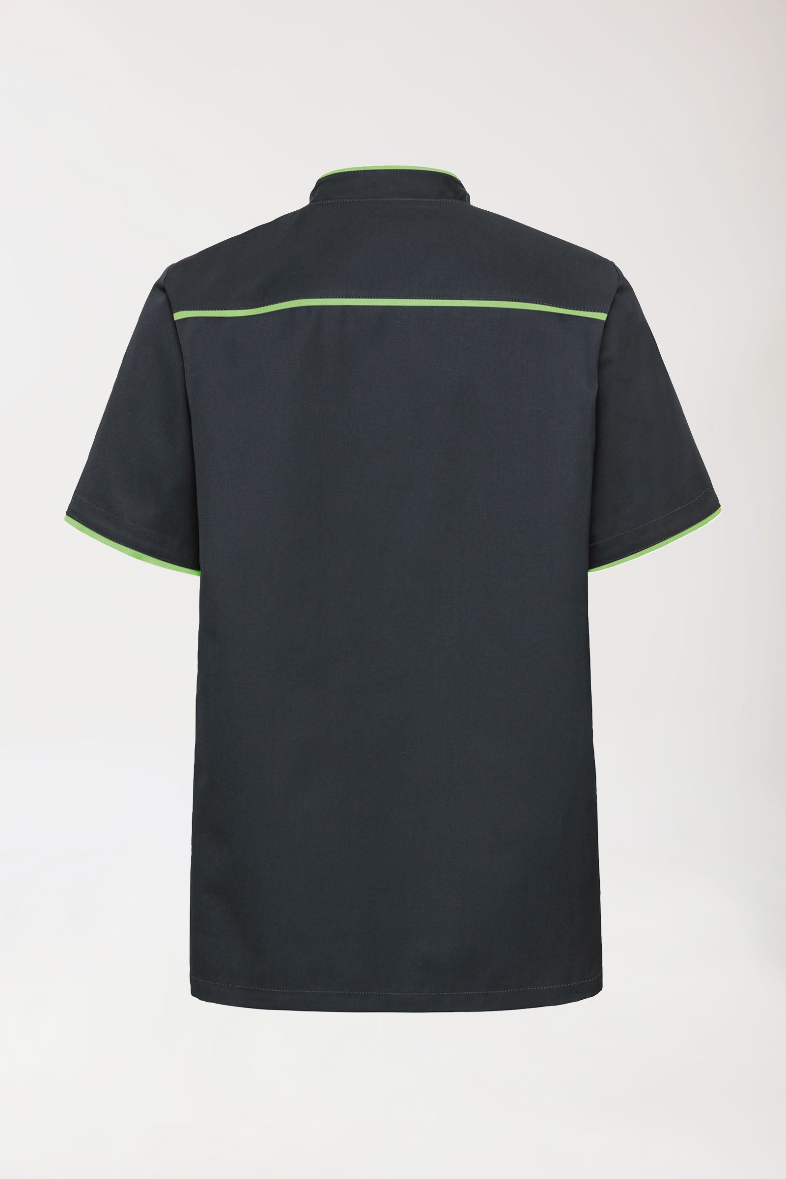 Blouse Beauté Homme - Boutonnée anthracite/vert pomme