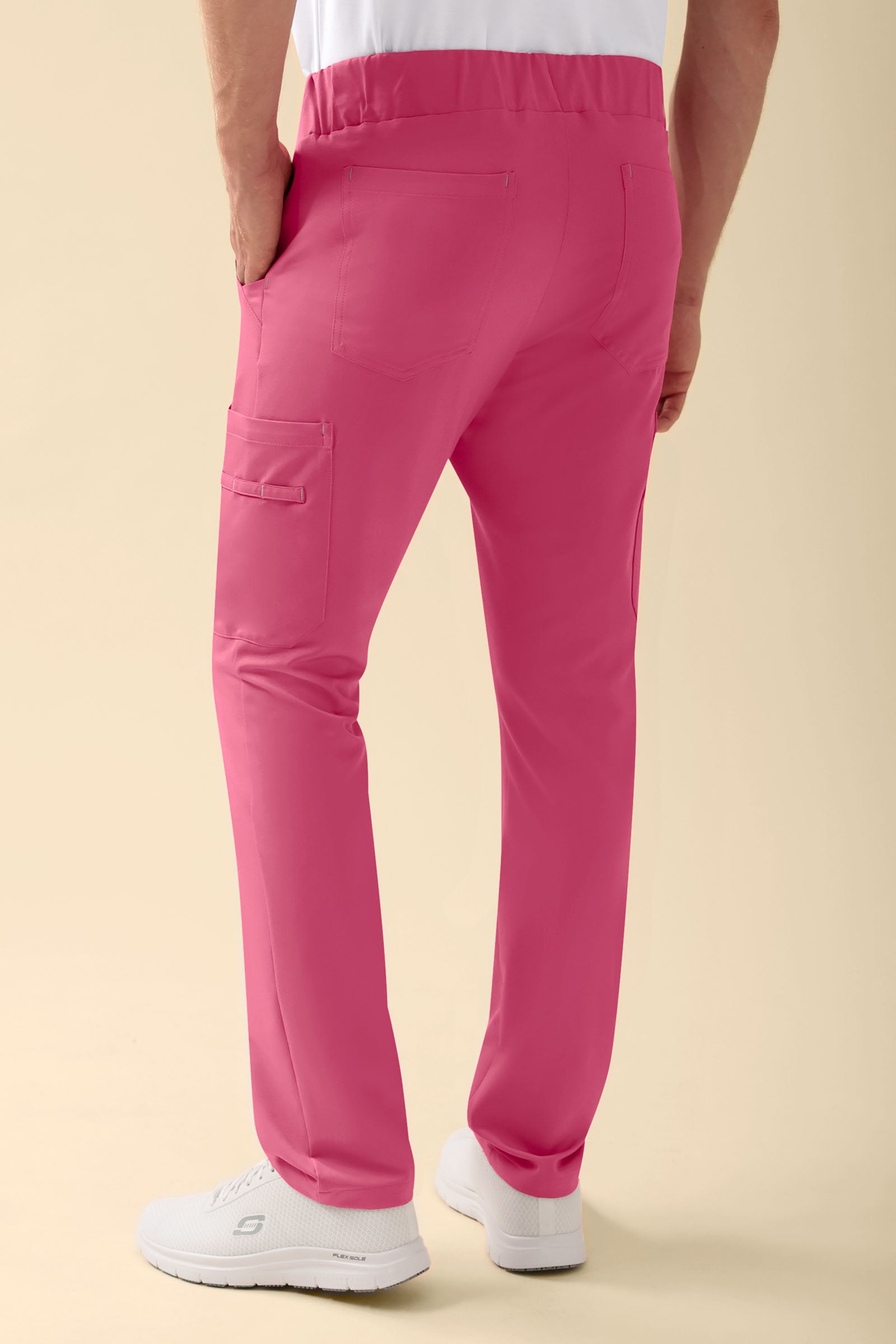 KAERE Pantalon Homme - avec poches cargo bois de rose, Vue de dos