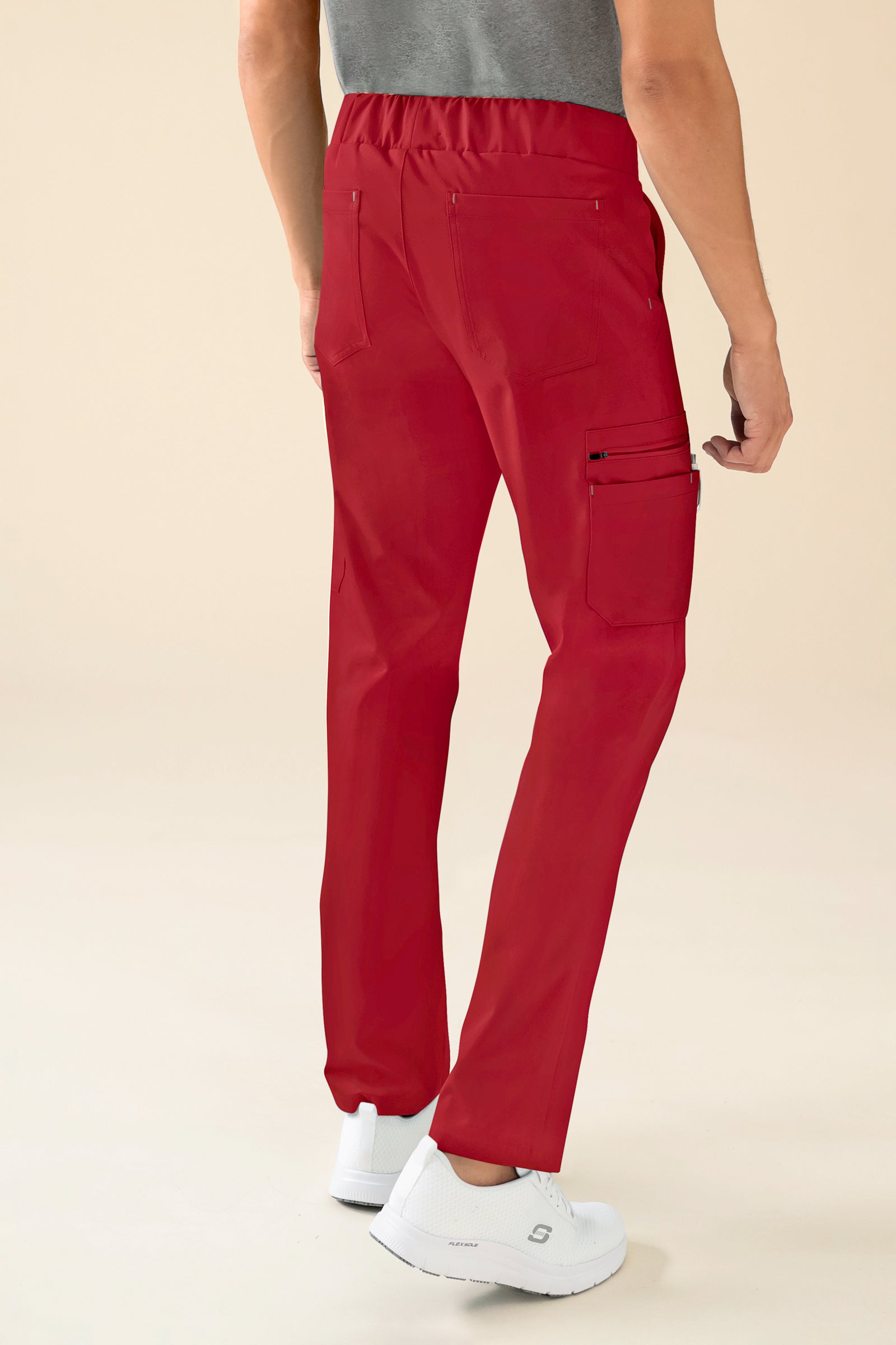 KAERE Pantalon Homme - avec poches cargo rouge