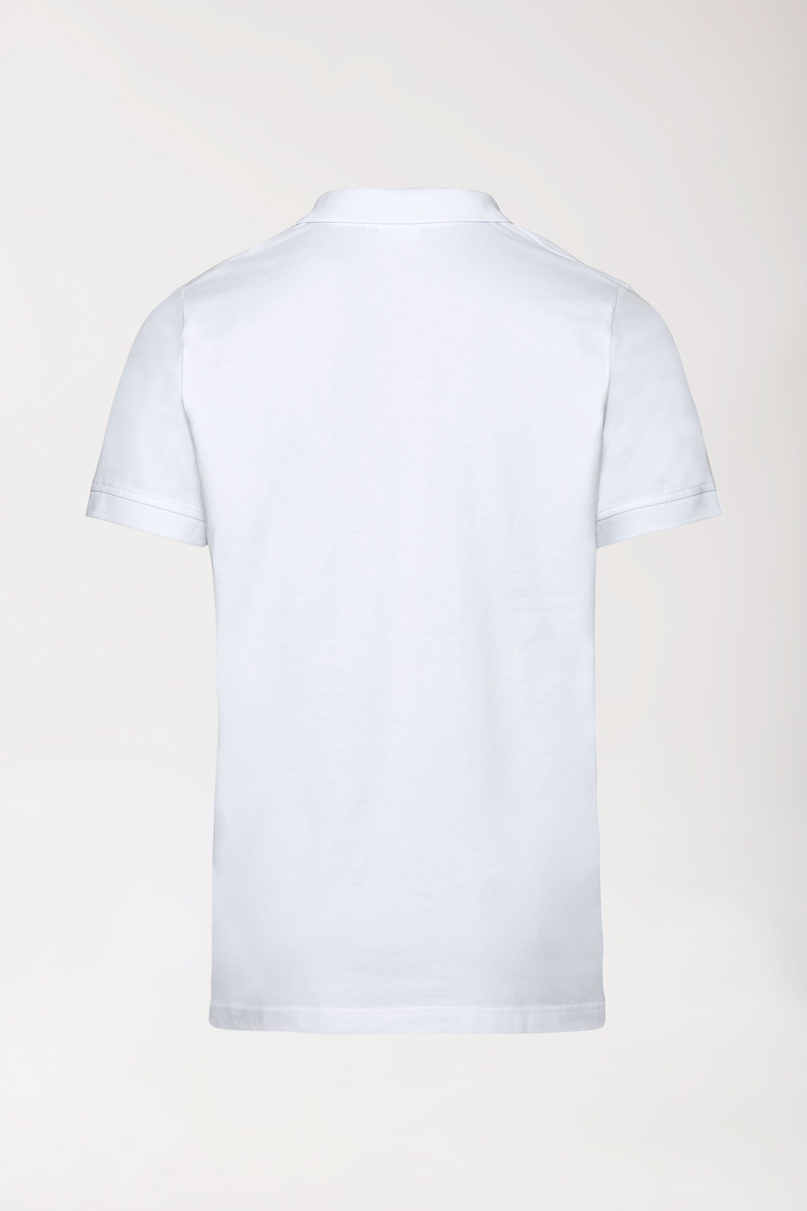 T-shirt Stretch Homme - Col polo - Boutonné blanc, Vue de dos