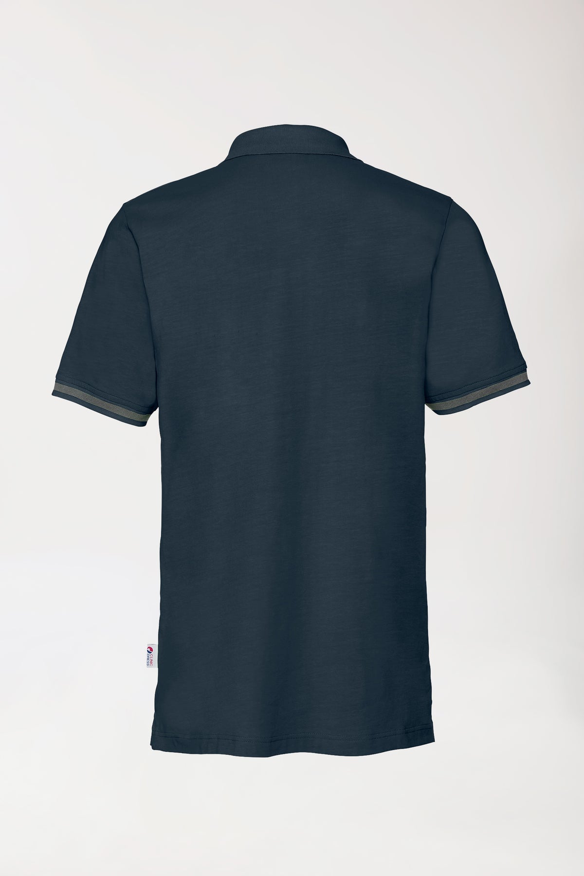 T-shirt Stretch Homme - Col polo bleu navy/gris chiné foncé, Vue de dos
