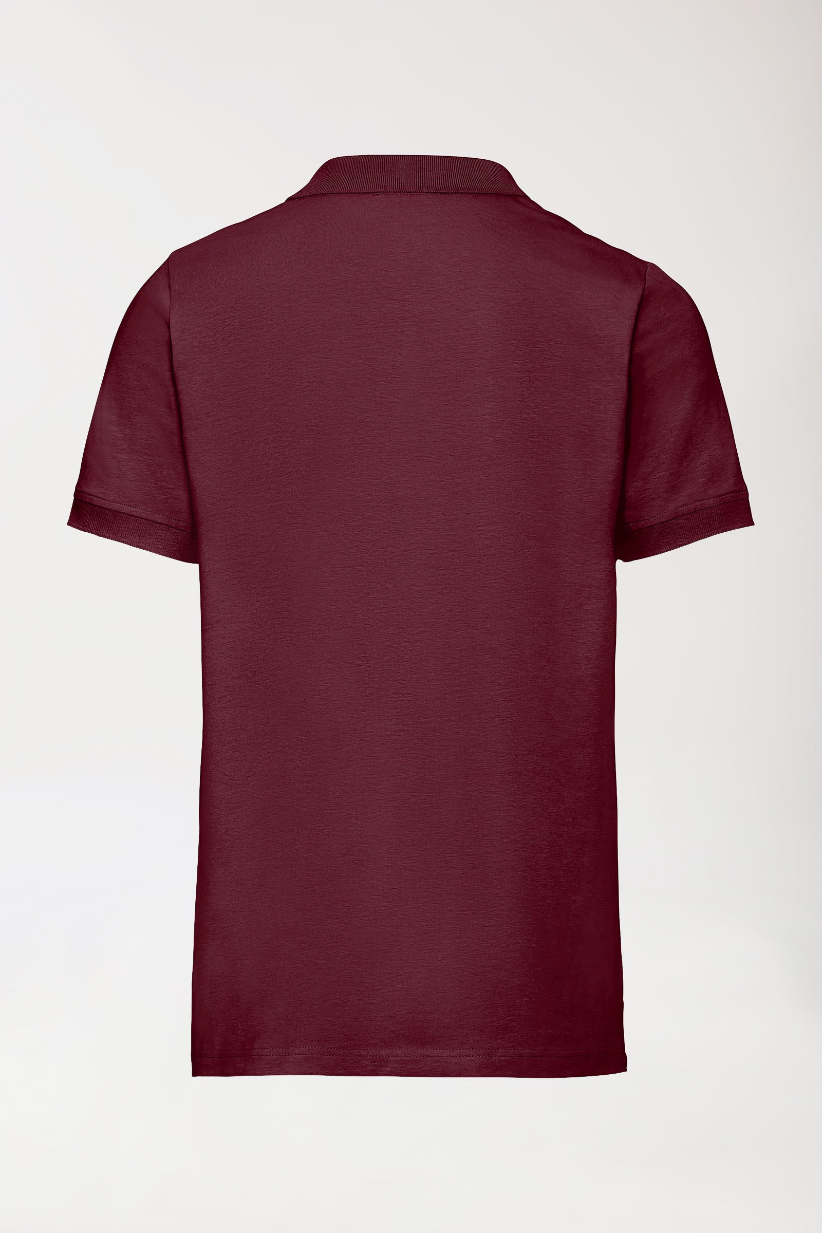 T-shirt Stretch Homme - Col polo - Boutonné bordeaux, Vue de dos