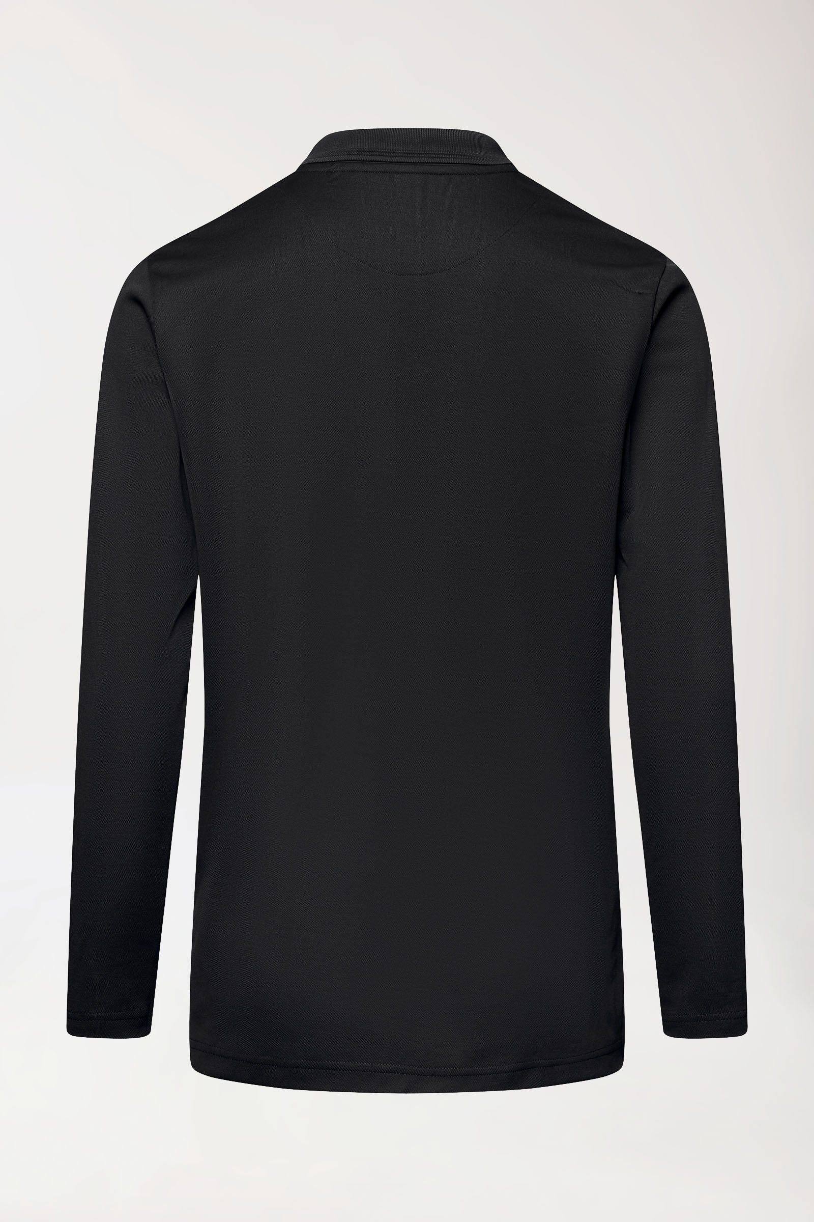 COMFY FLEX Homme, manche longue, maille piquée stretch – Col polo noir