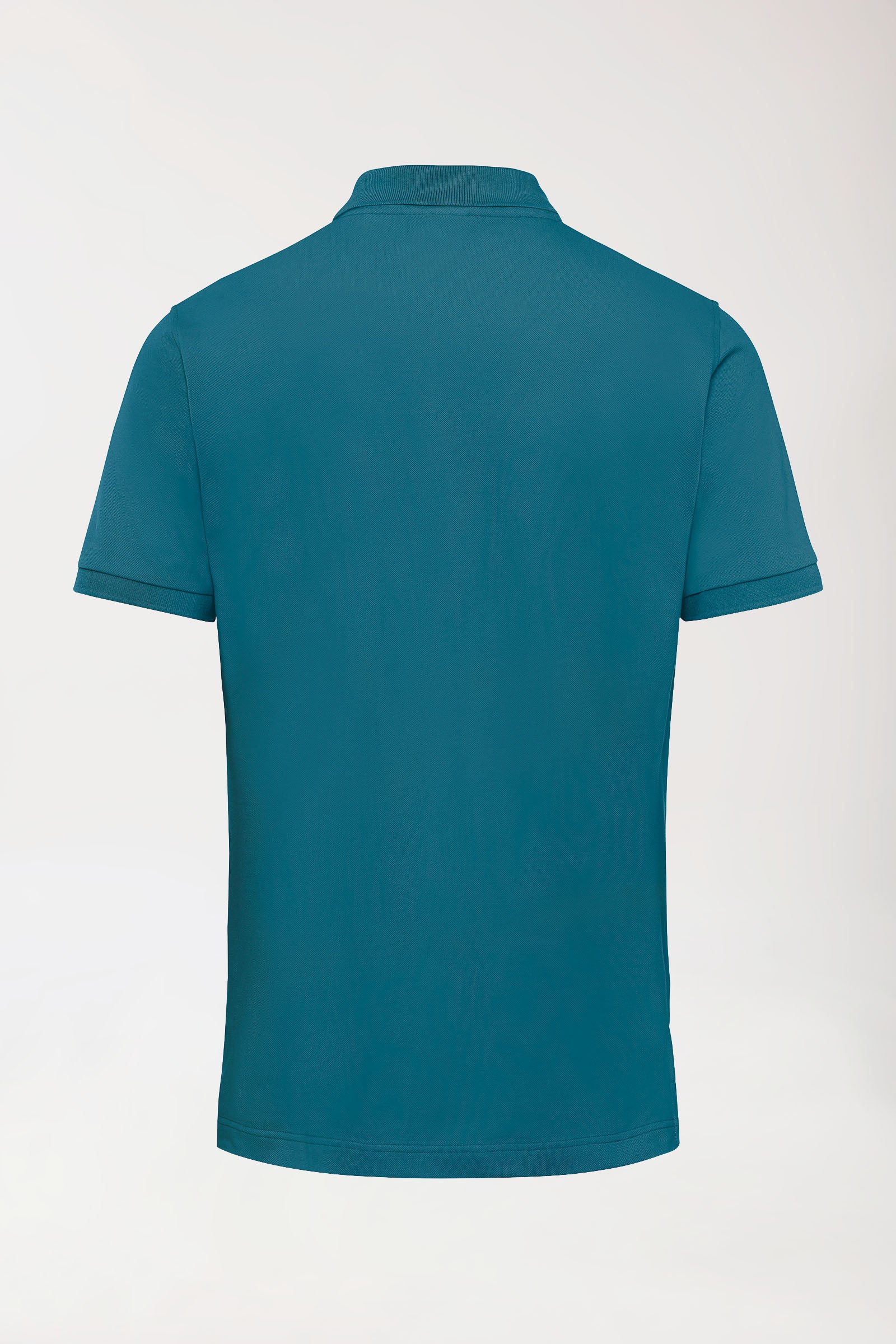 T-shirt Stretch Homme - Col polo vert pétrole, Vue de dos