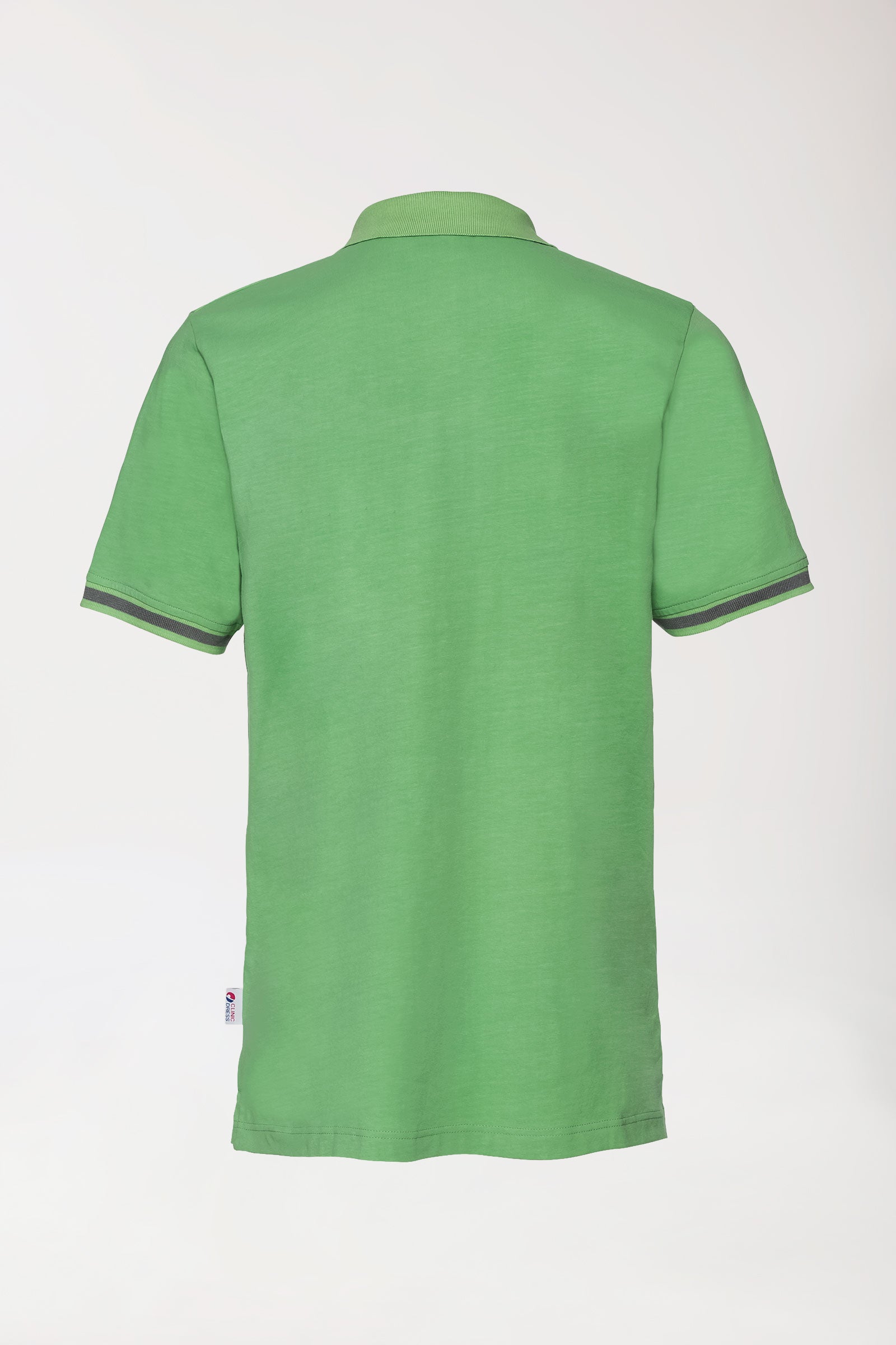 T-shirt Stretch Homme - Col polo vert pomme/gris chiné foncé
