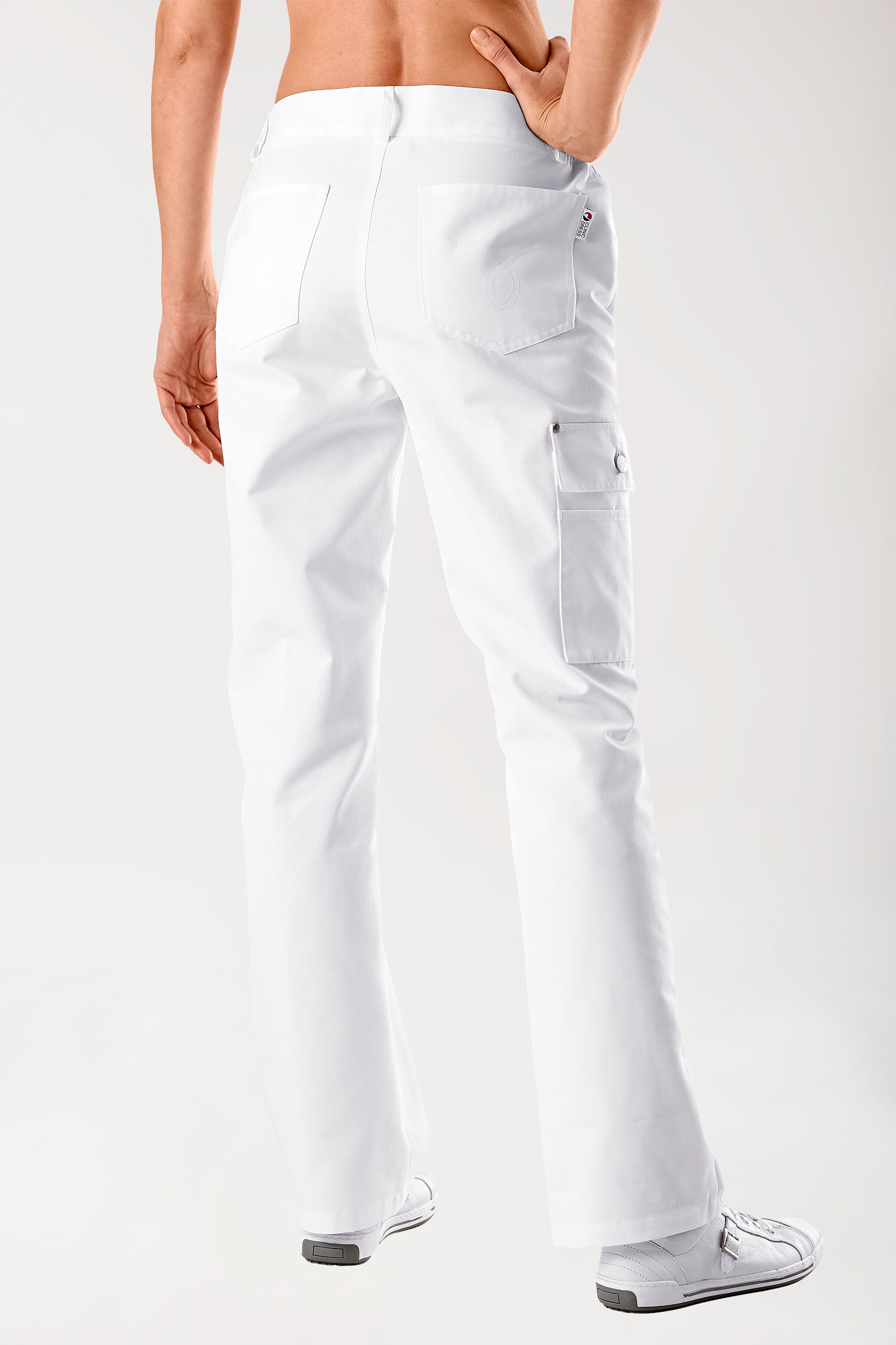 JUST STRONG Pantalon mixte - Ceinture partiellement élastiquée blanc