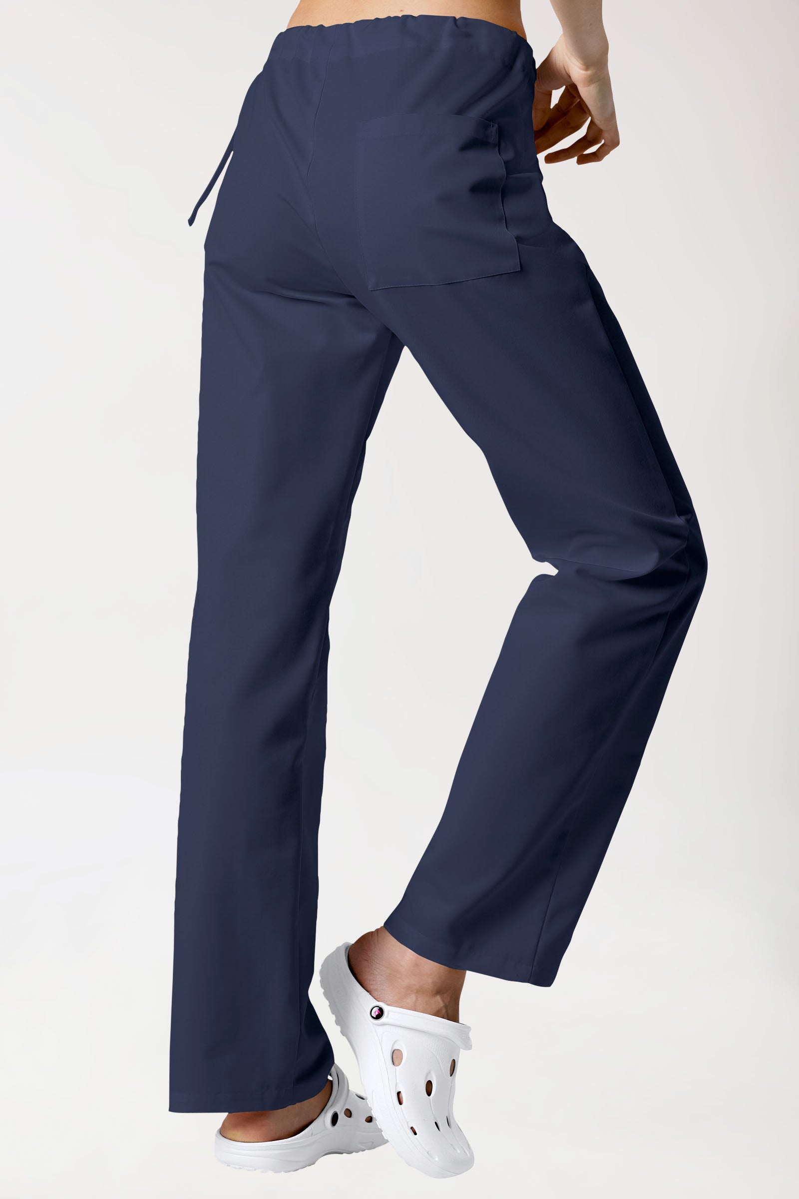 Pantalon Coton mixte - Boutonnage sur le côté bleu navy