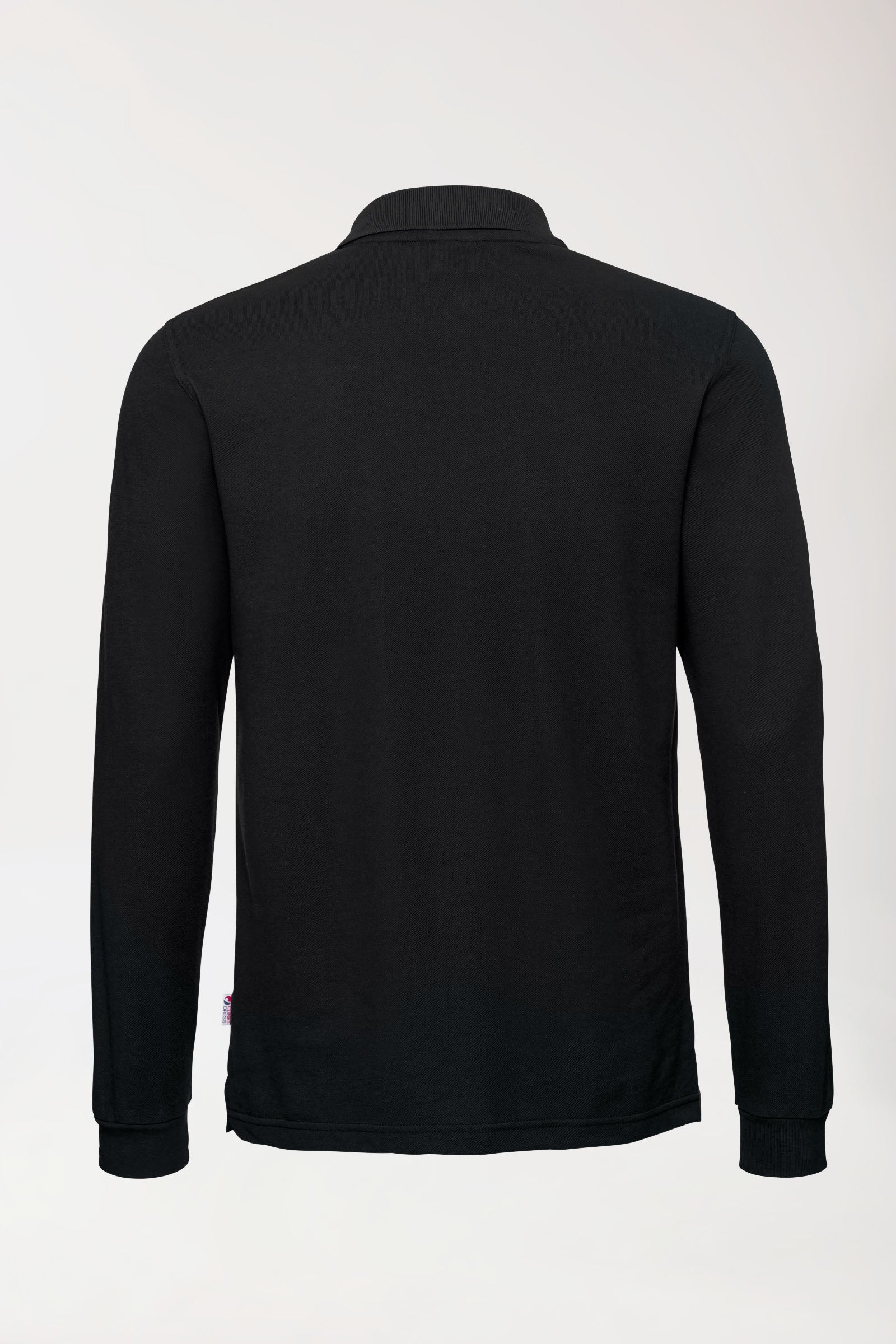 Polo manches longues noir unisexe
