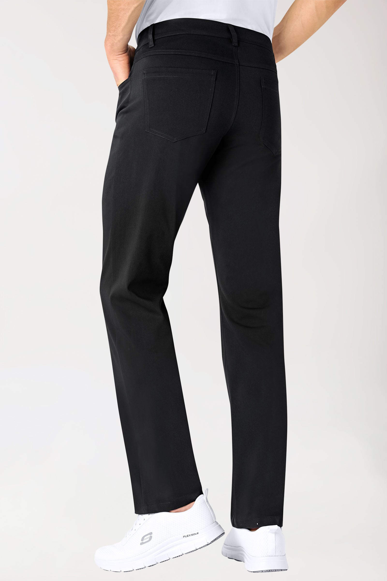 Pantalon 5 poches Homme Stretch - Jambe droite noir