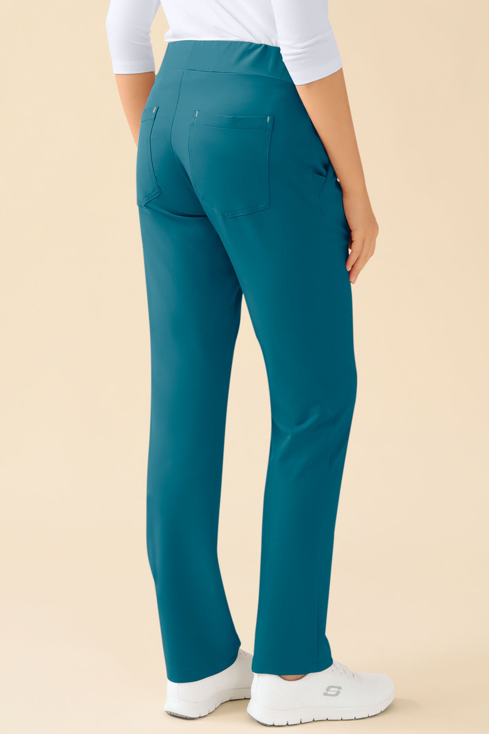 KAERE Pantalon Femme - sans poche cargo pétrole, Vue de dos