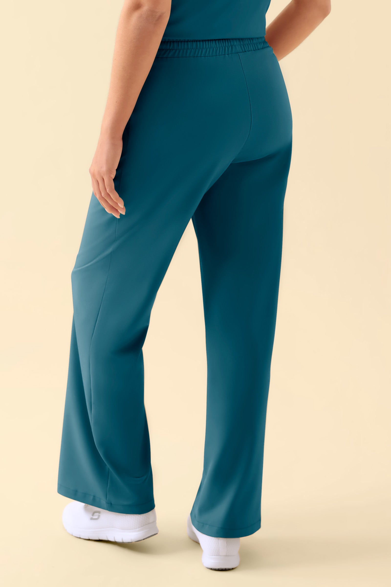 KAERE Pantalon Femme - large jambe pétrole, Vue de dos