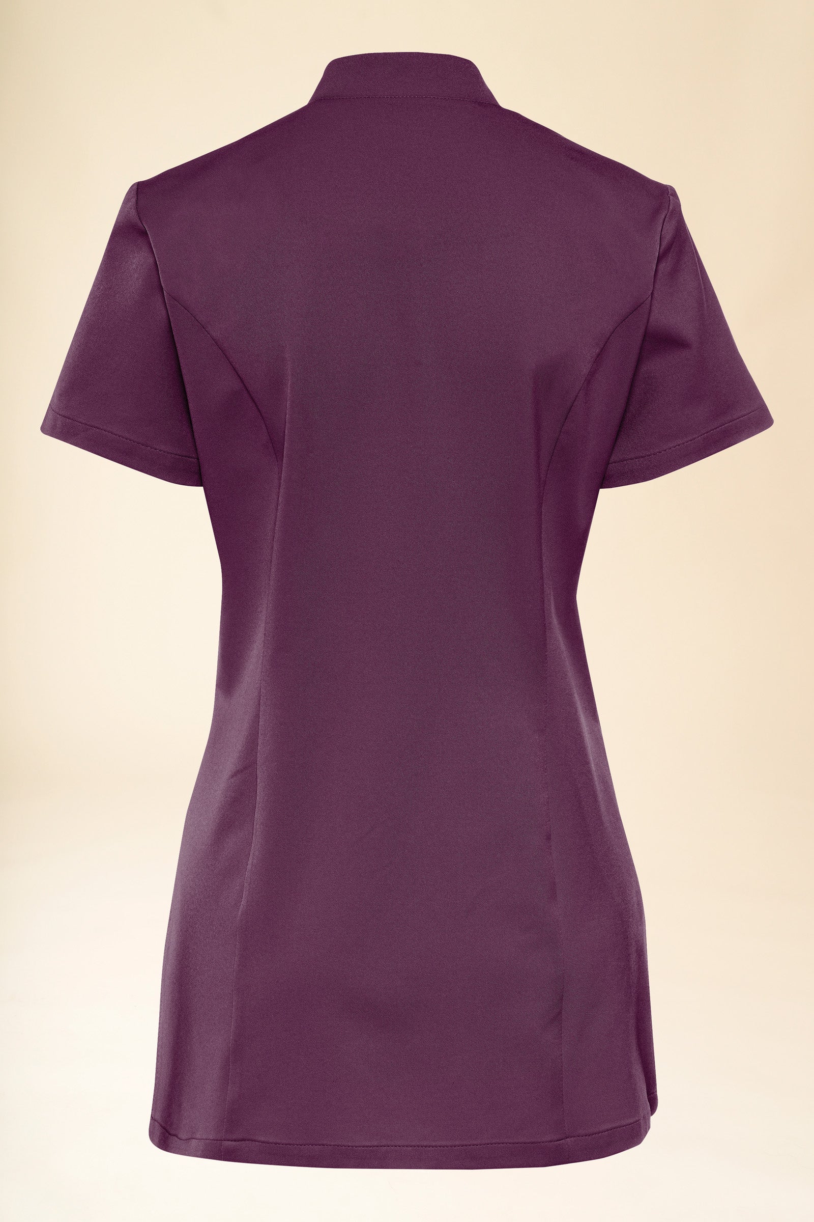 KAERE Blouse Femme - boutonnage asymétrique prune, Vue de dos