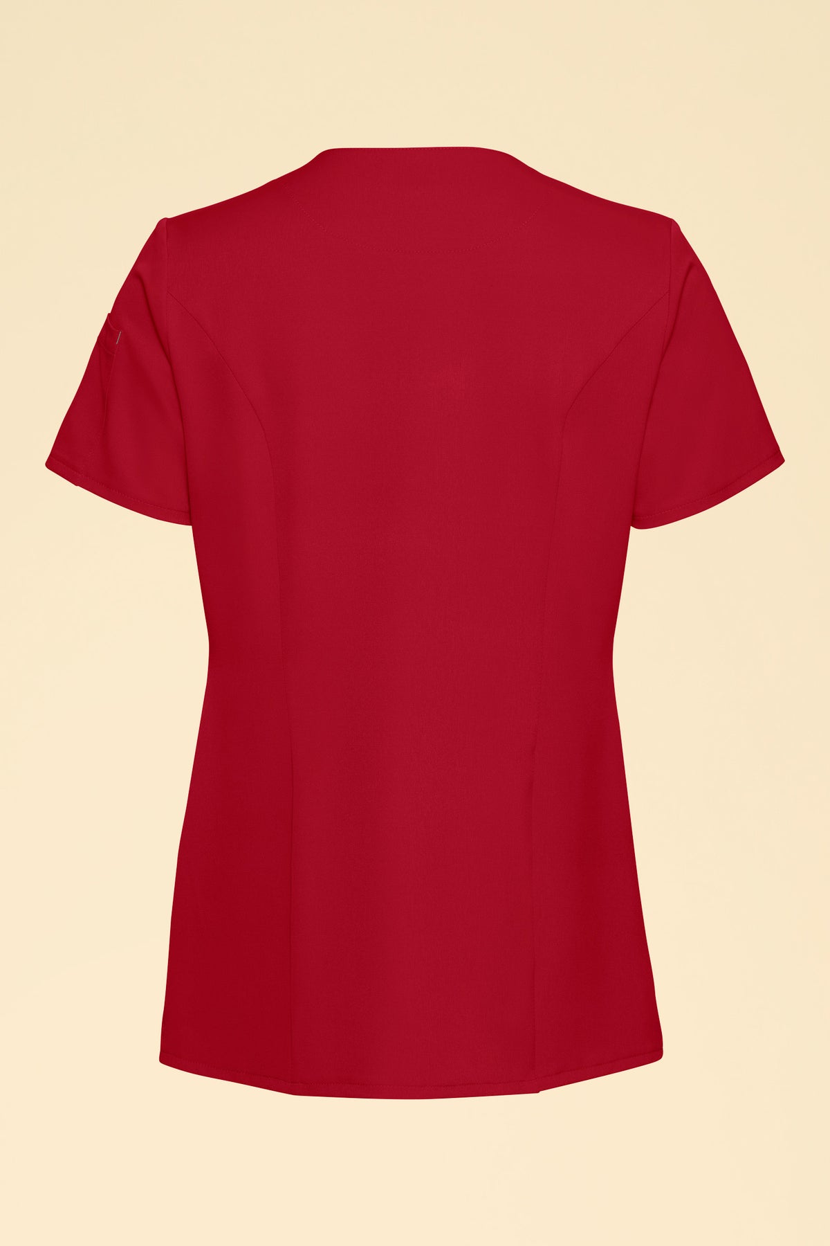 KAERE Blouse Femme - Patte de boutonnage rouge, Vue de dos