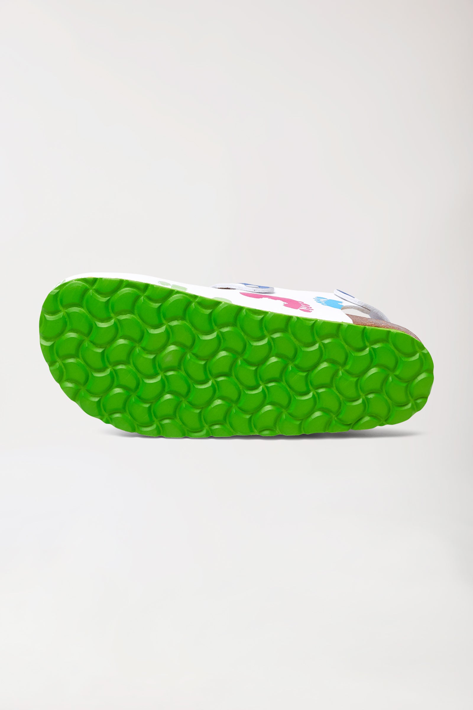 Sabots Femme blanc/vert pomme/multicolore, Vue de dos