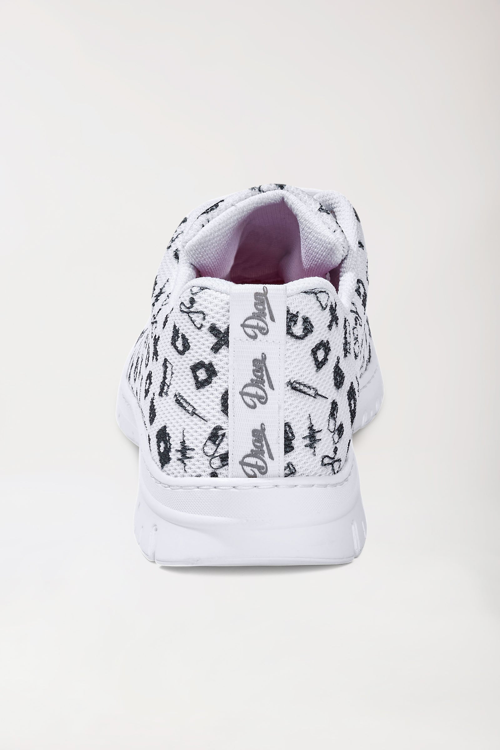 Chaussures professionnelles mixtes blanc/noir, Vue de dos
