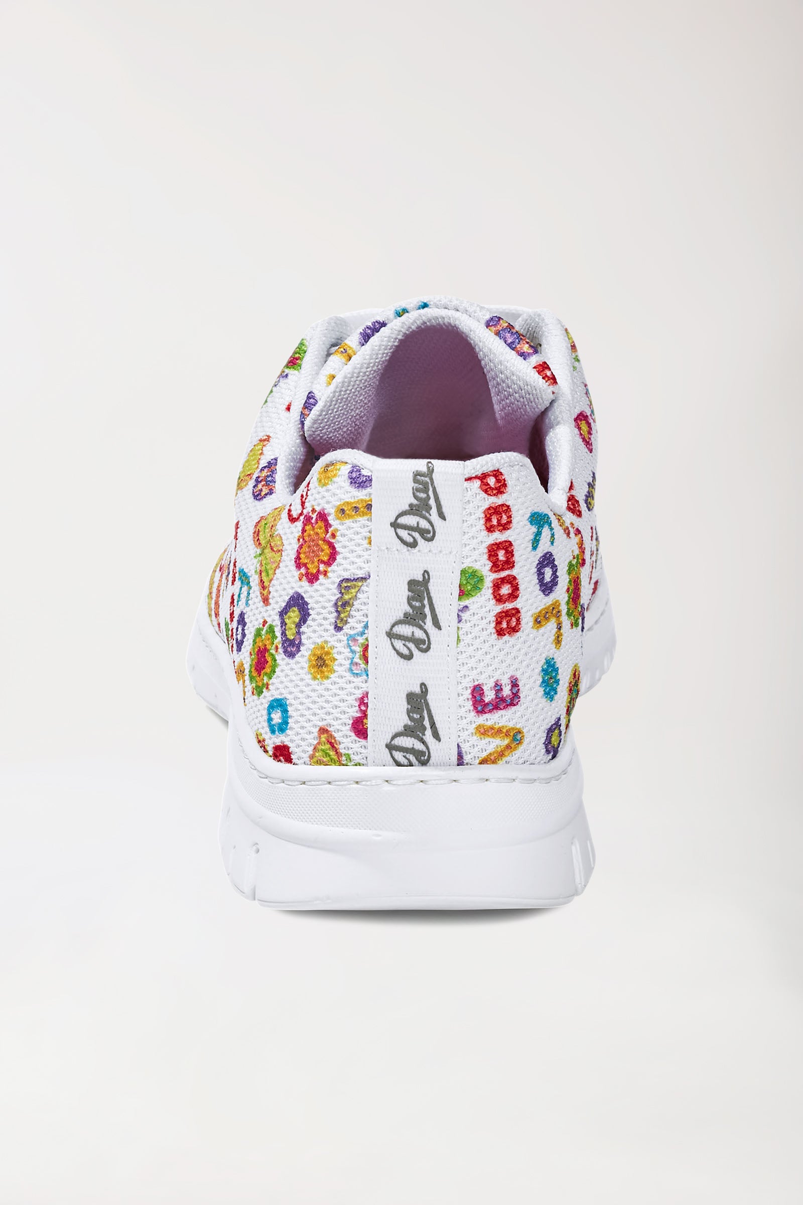 Chaussures professionnelles mixtes blanc/orange/vert, Vue de dos