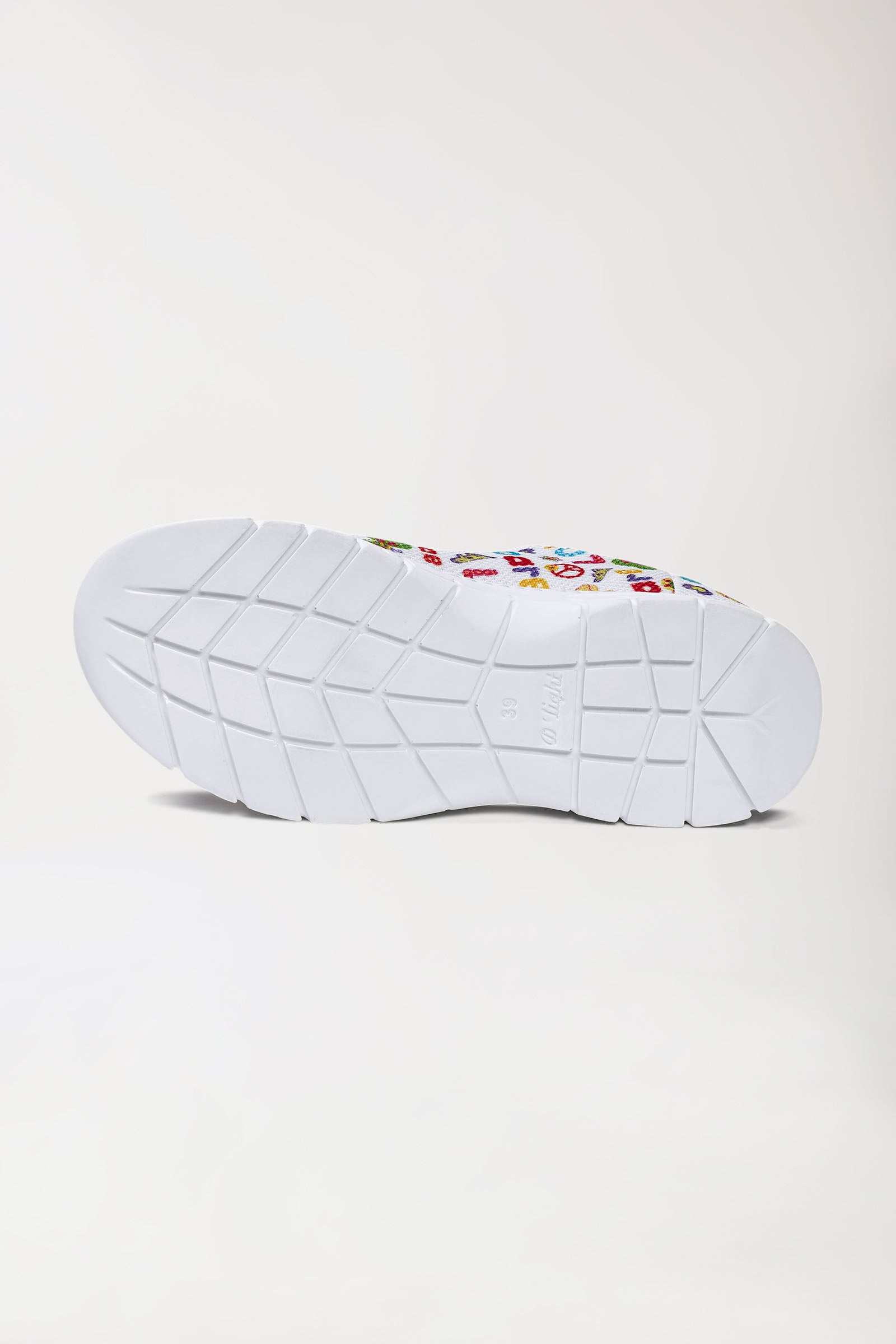 Chaussures professionnelles mixtes blanc/orange/vert, Vue de dos
