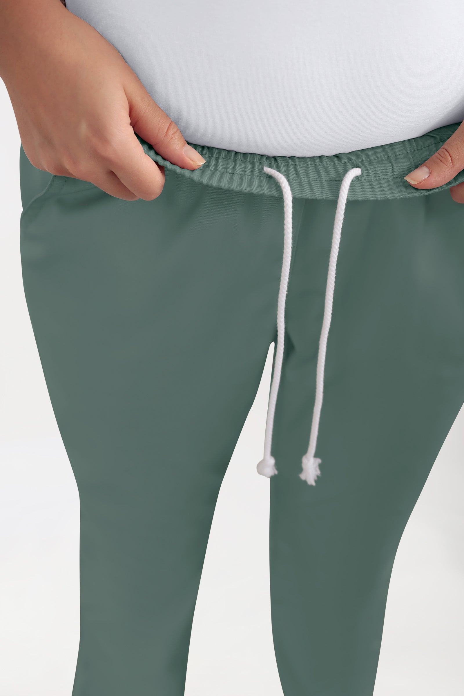 CORE Pantalon Femme - Taille légèrement descendue vert foncé