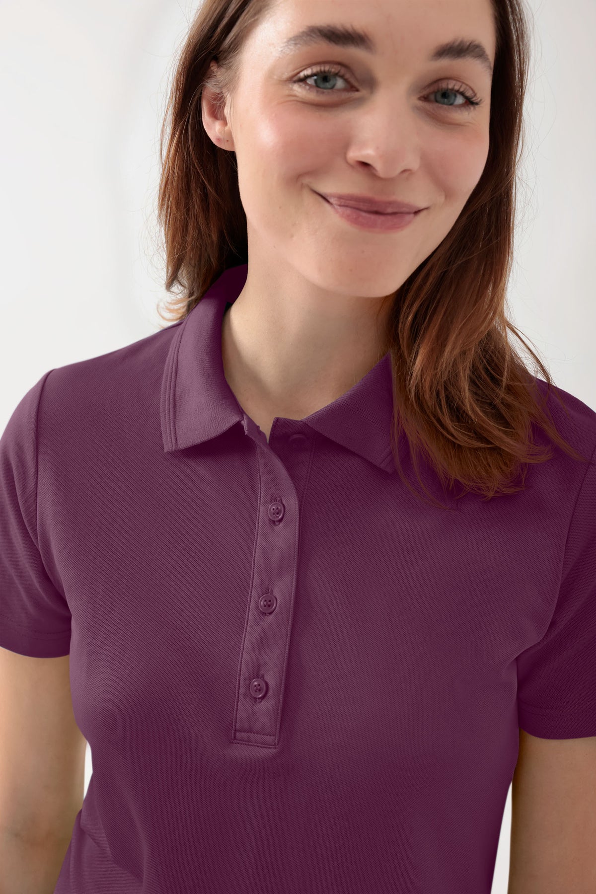 COMFY FLEX Shirt Stretch Femme - Col polo prune