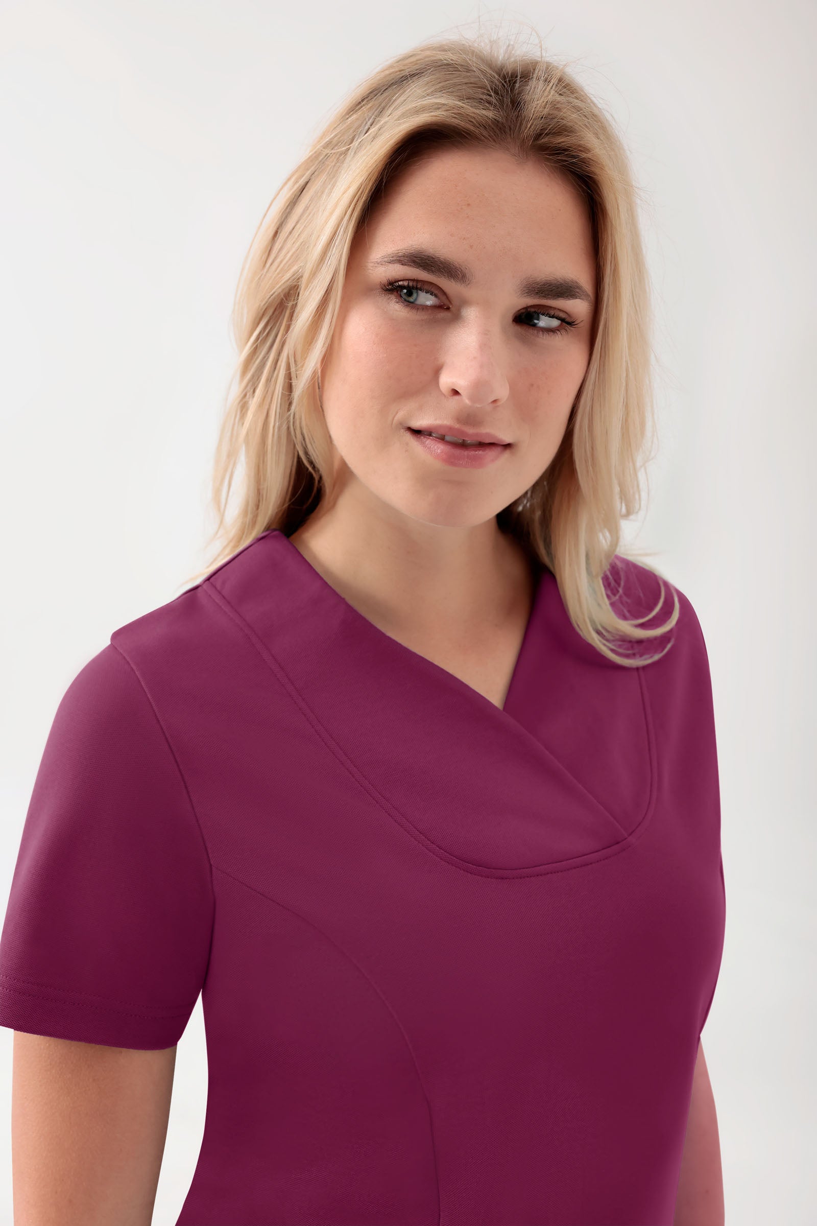COMFY FLEX Tunique Stretch Femme - Décolleté Cœur berry