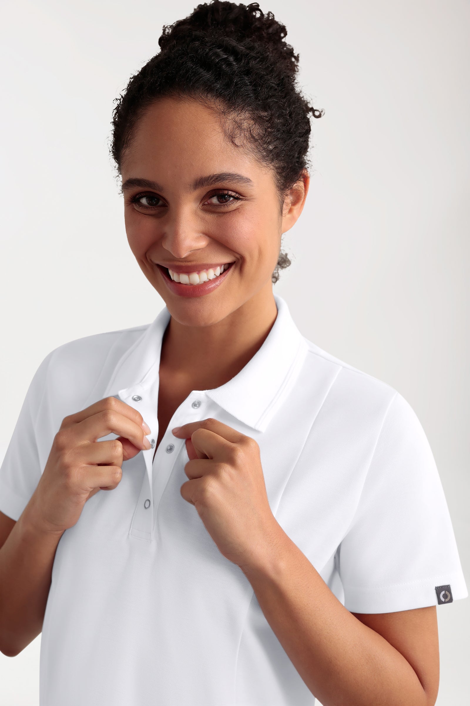 COMFY FLEX Tunique Stretch Femme - Col polo blanc