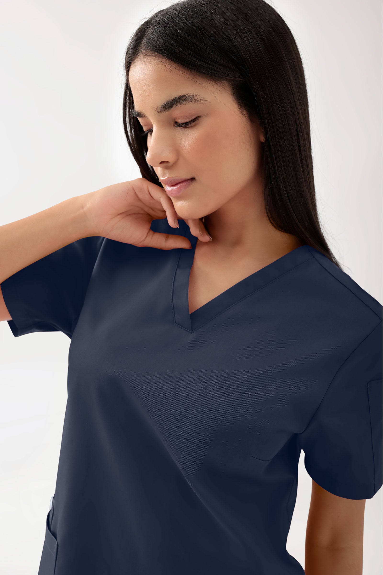 GREEN Tunique Stretch Femme - Décolleté V navy