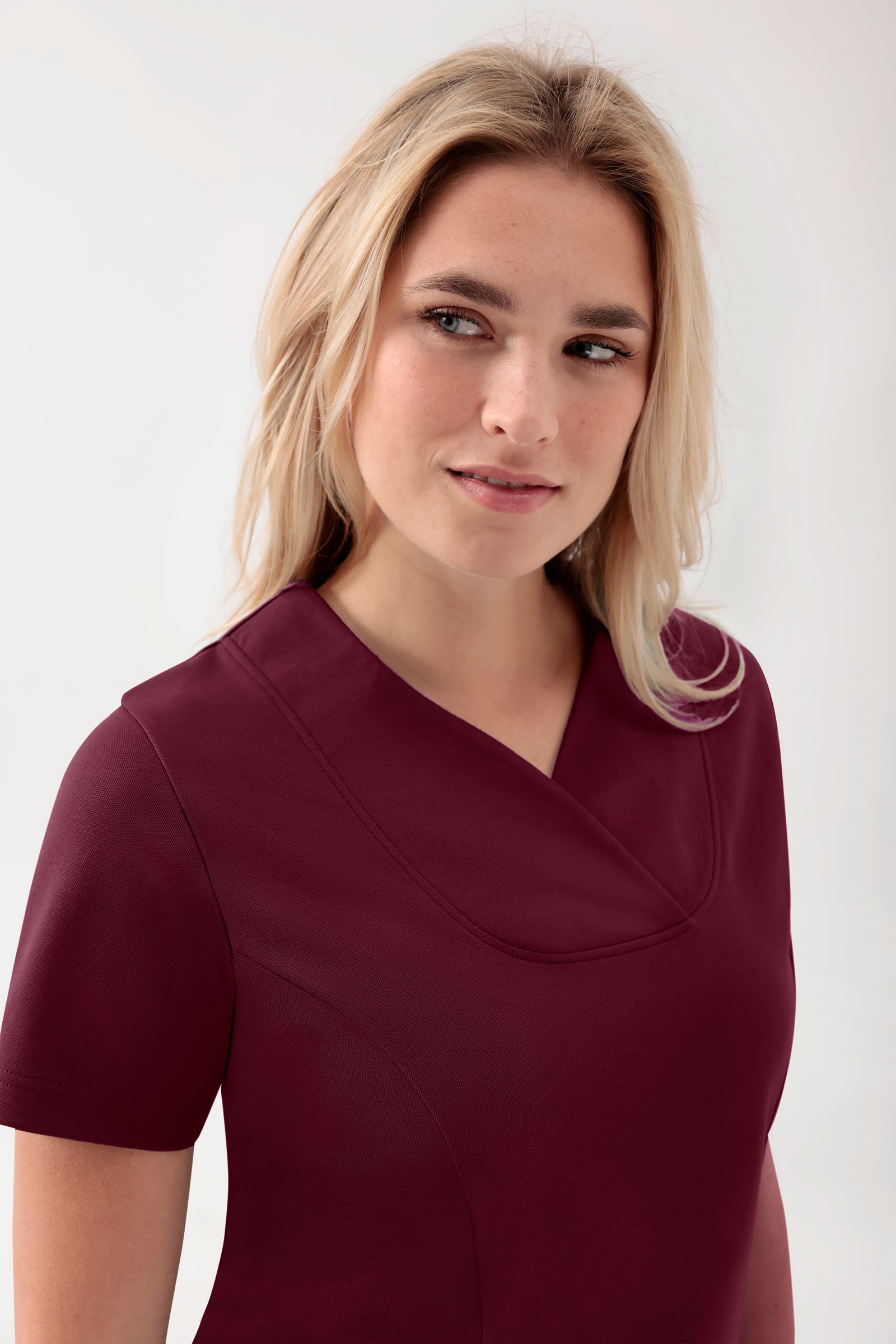 COMFY FLEX Tunique Stretch Femme - Décolleté Cœur bordeaux