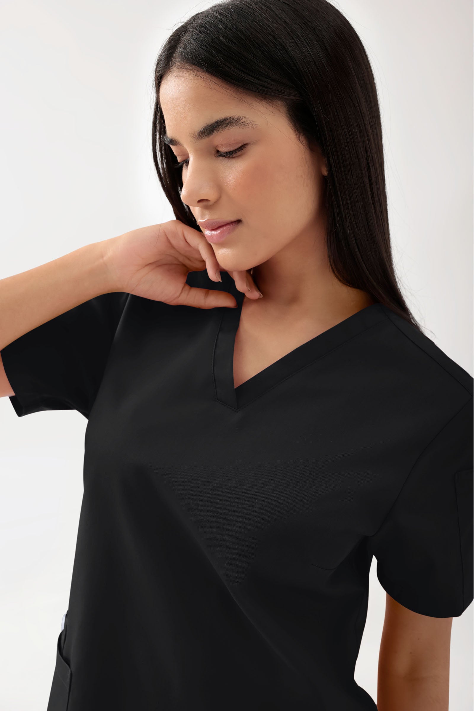 GREEN Tunique Stretch Femme - Décolleté V noir