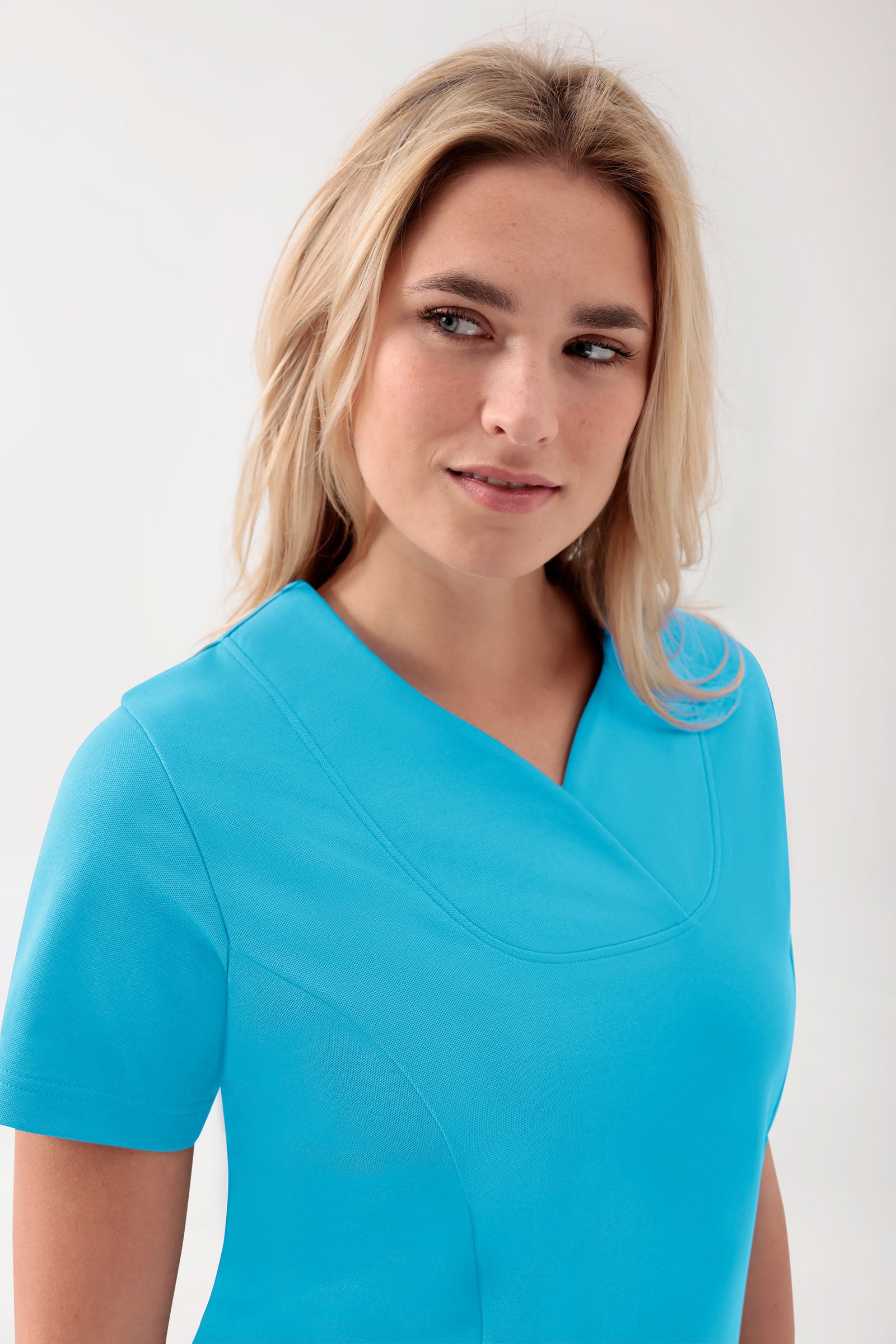COMFY FLEX Tunique Stretch Femme - Décolleté Cœur turquoise