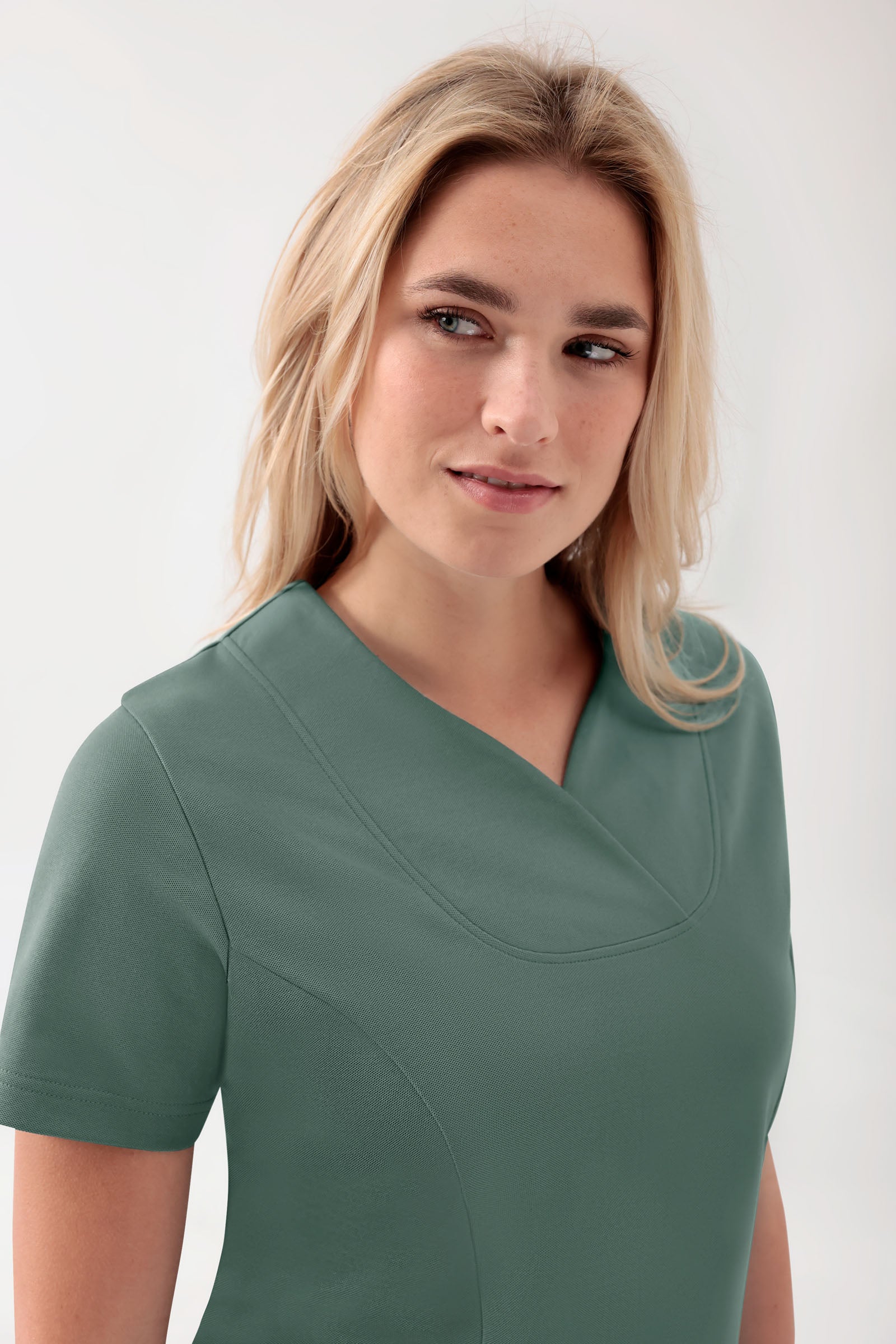COMFY FLEX Tunique Stretch Femme - Décolleté Cœur vert foncé
