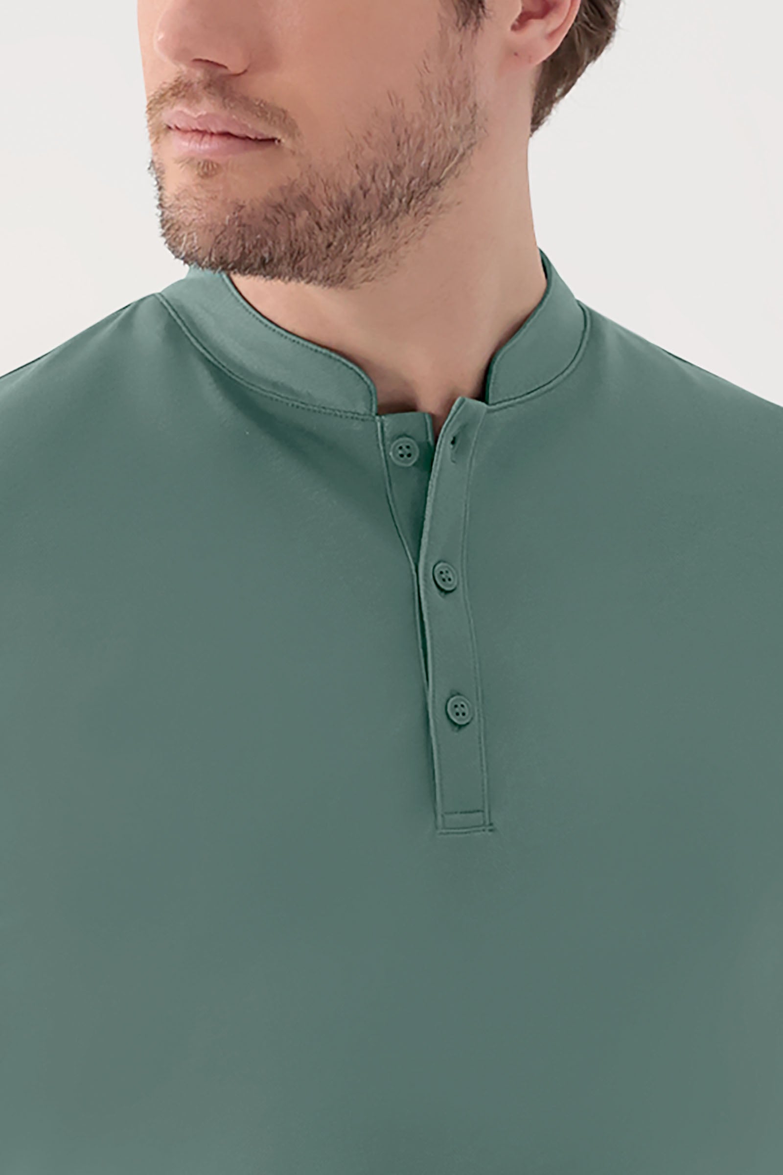COMFY FLEX Shirt Homme - Col officier vert foncé