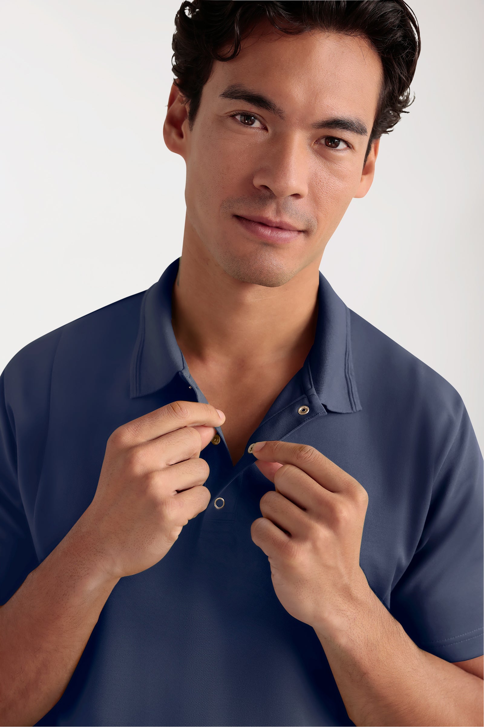 COMFY FLEX Tunique Stretch Homme - Col polo navy