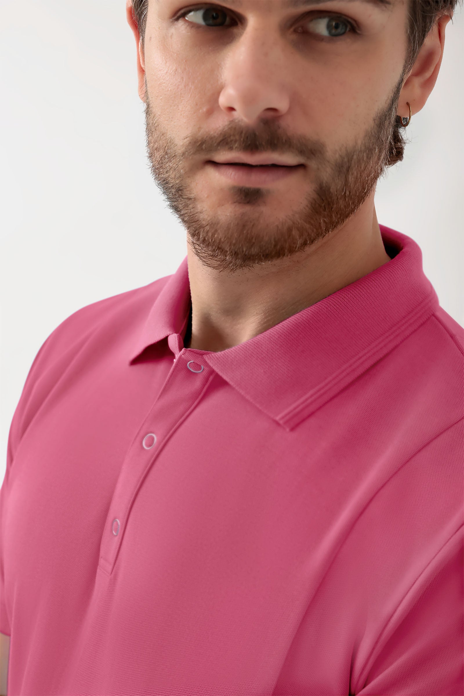 COMFY FLEX Tunique Stretch Homme - Col polo bois de rose