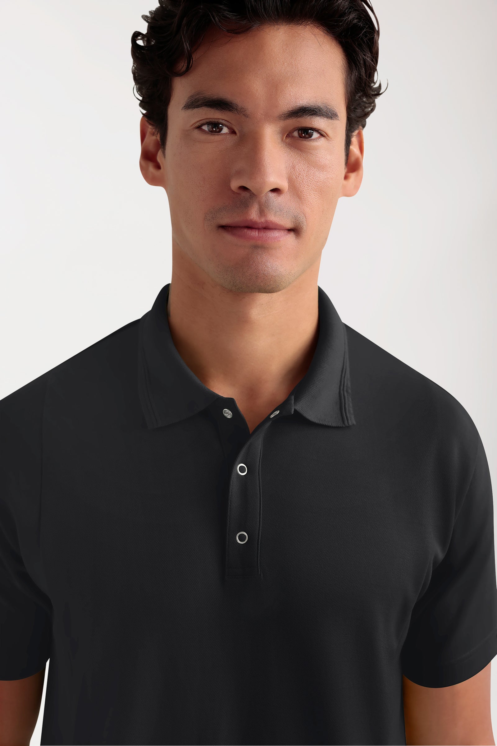 COMFY FLEX Tunique Stretch Homme - Col polo noir