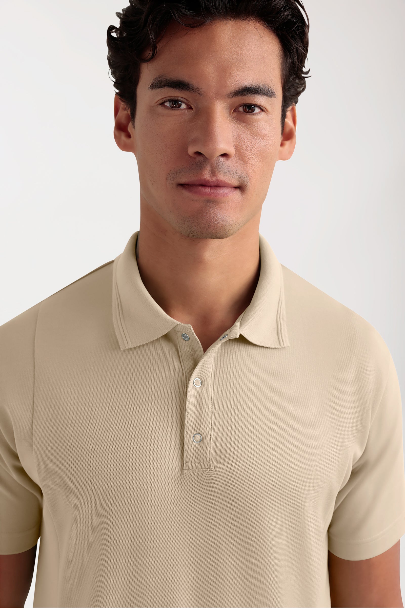 COMFY FLEX Tunique Stretch Homme - Col polo sable