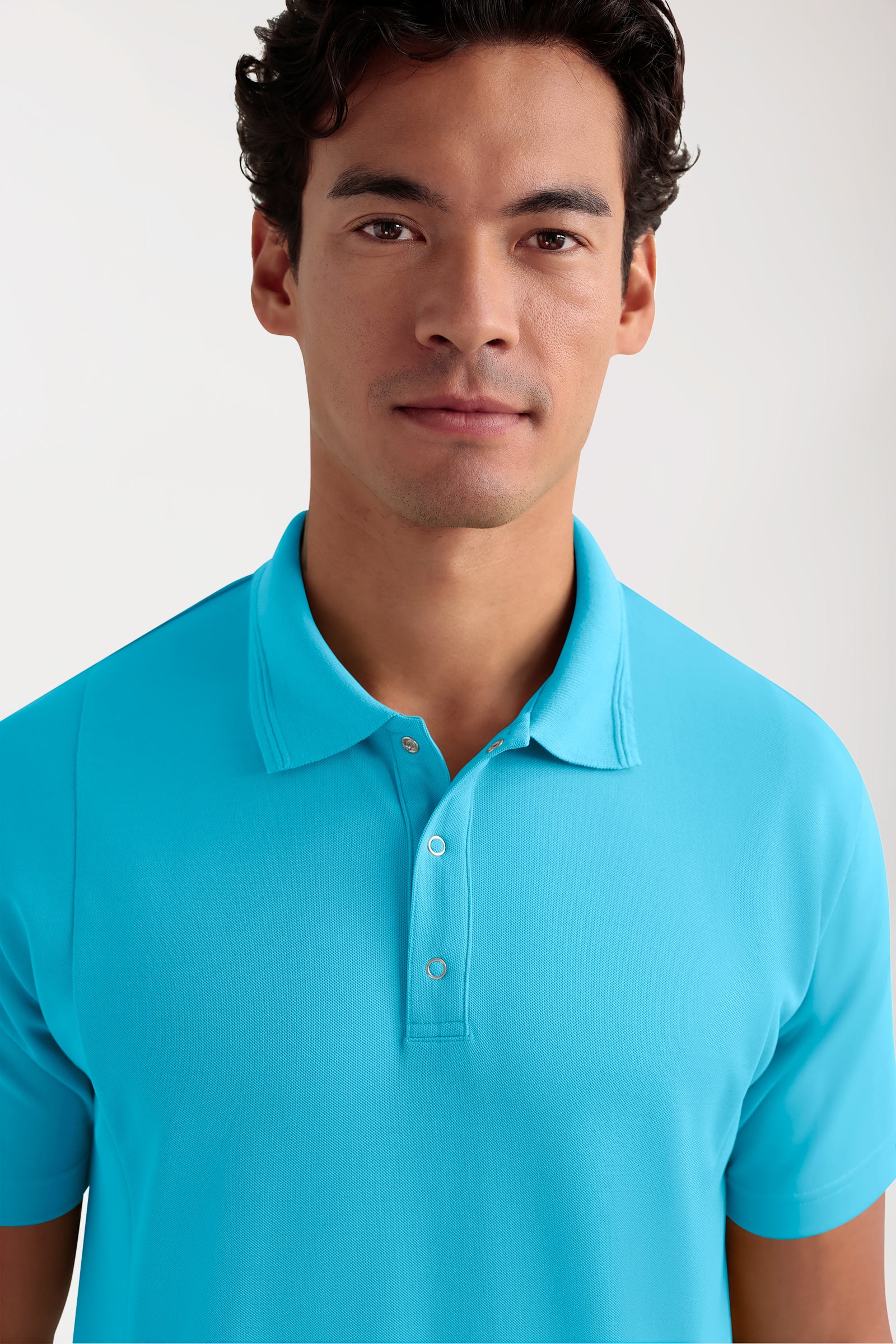 COMFY FLEX Tunique Stretch Homme - Col polo turquoise