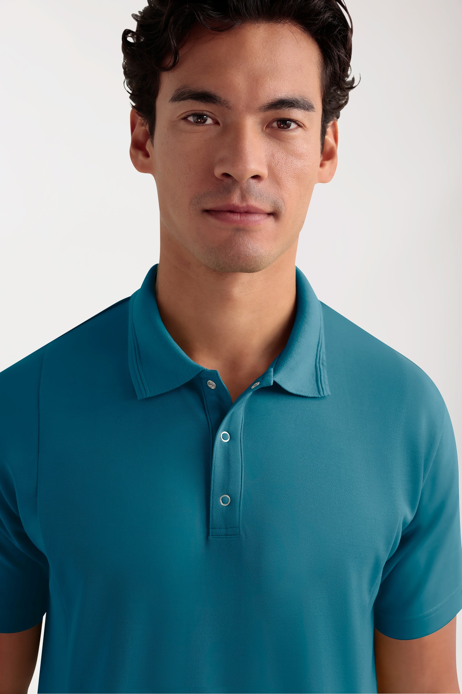 COMFY FLEX Tunique Stretch Homme - Col polo pétrole