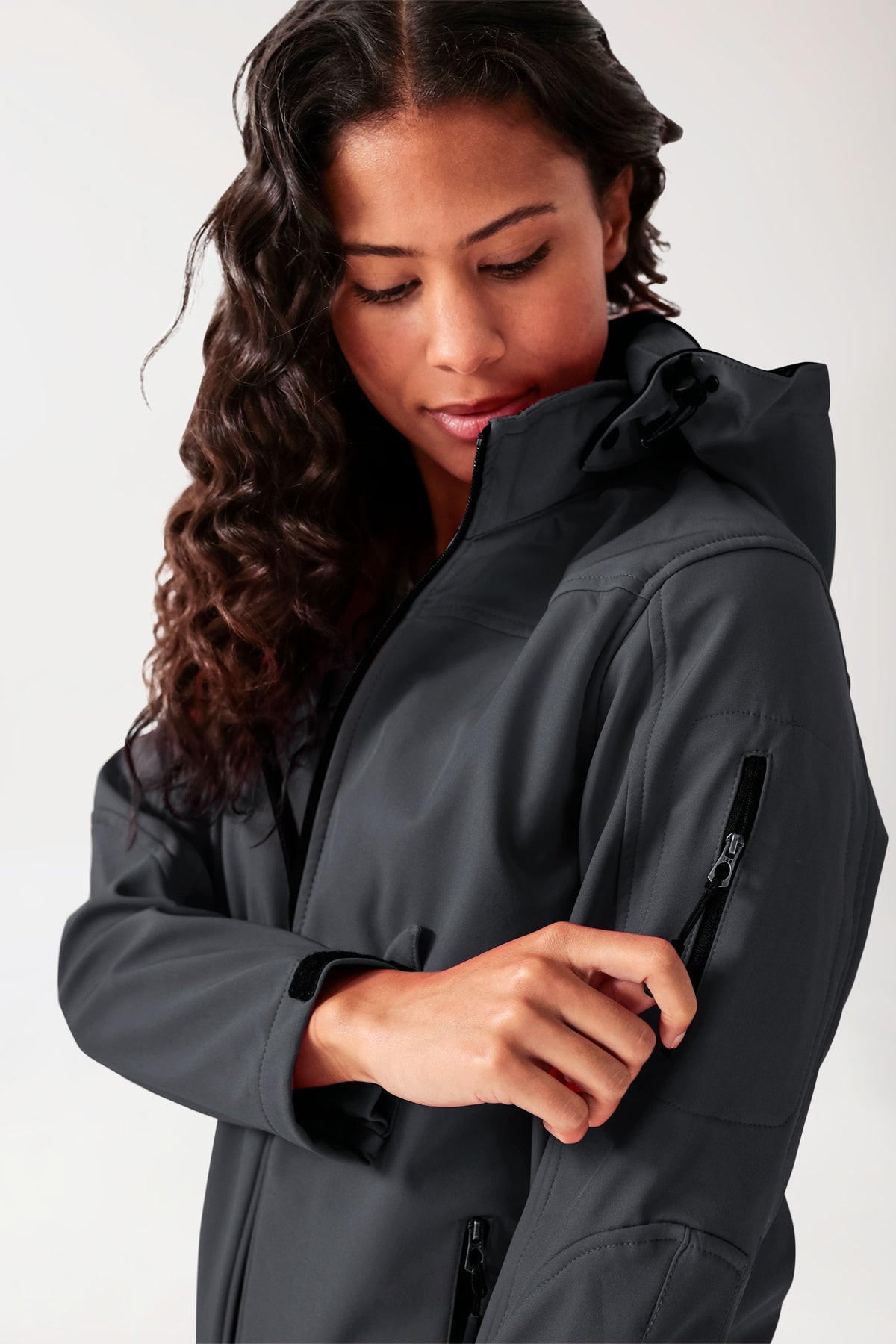 Softshell Veste mixte - à capuche gris minerai