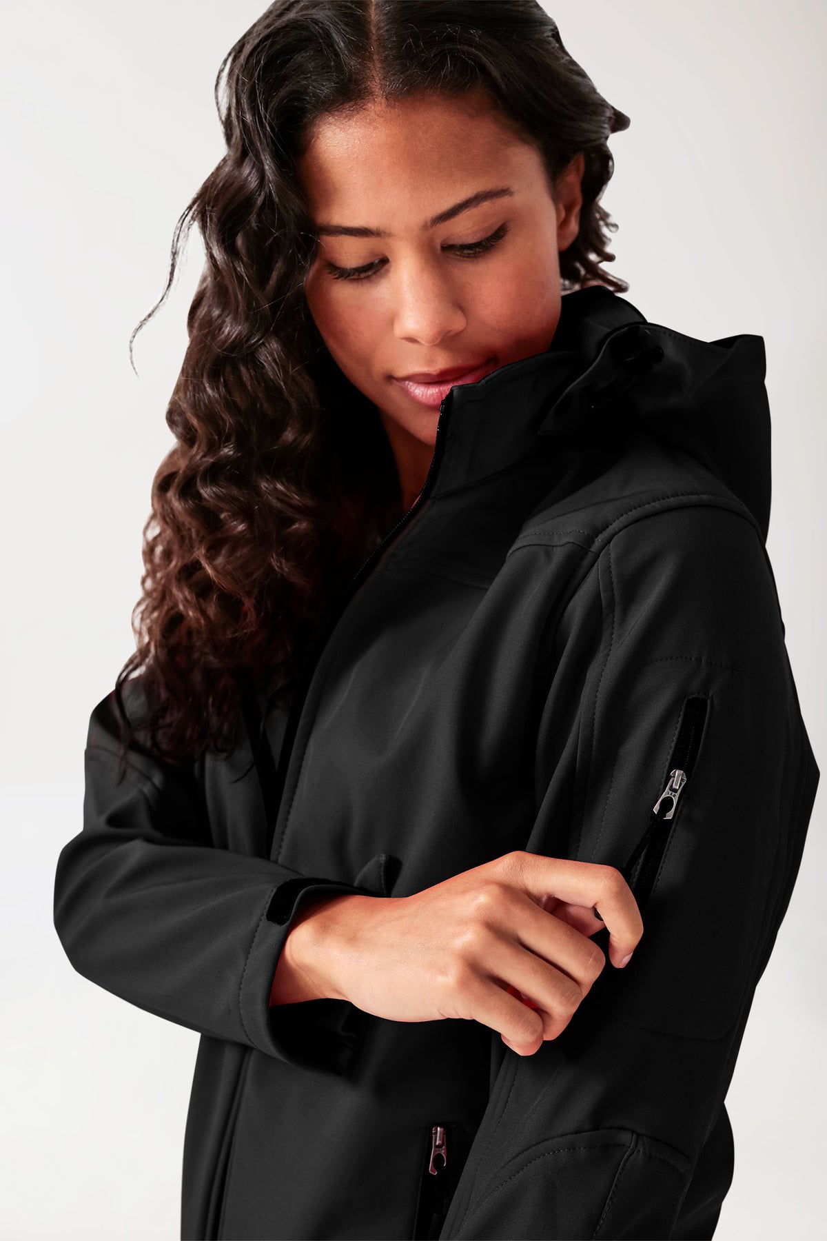 Softshell Veste mixte - à capuche noir