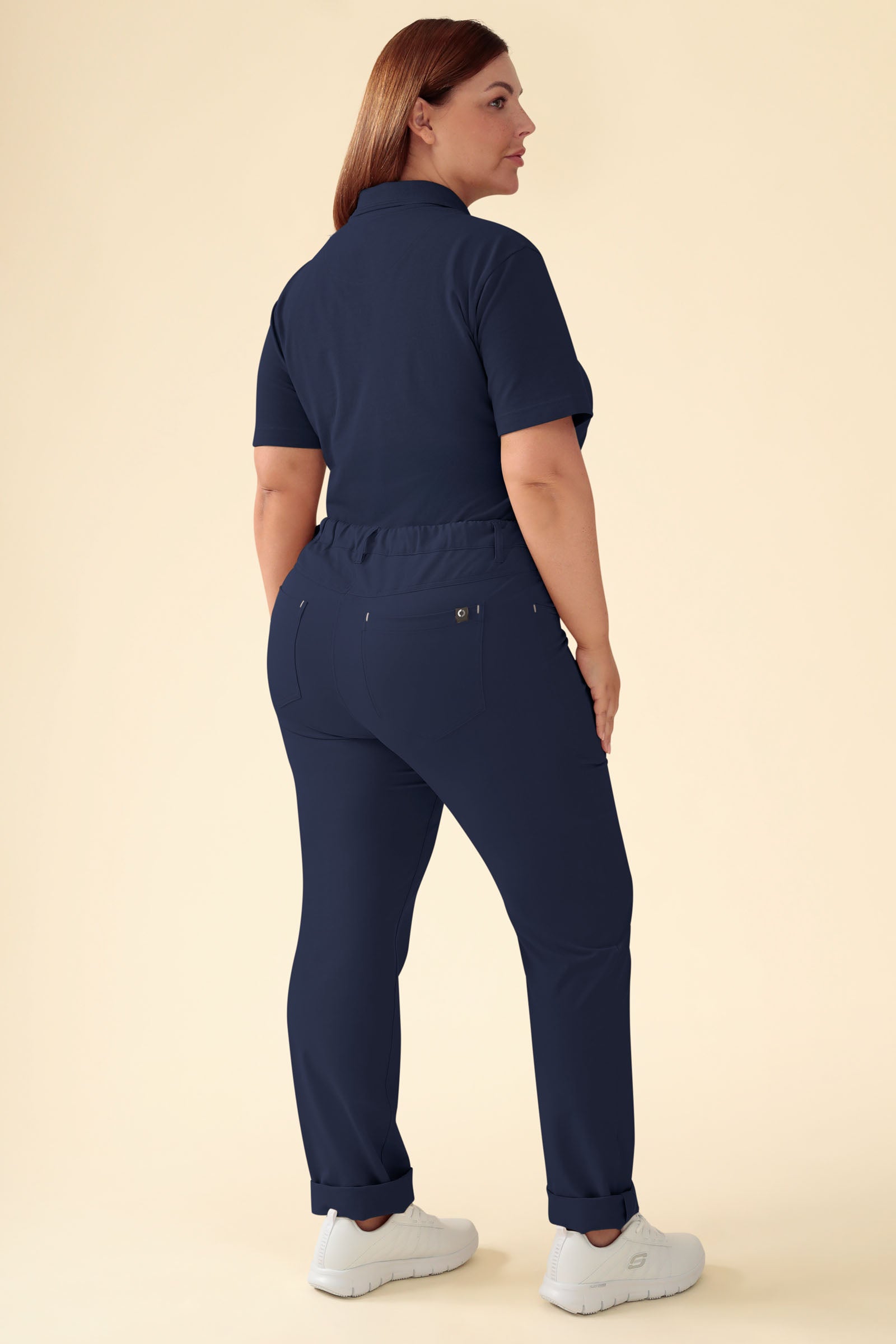 KAERE Pantalon Femme - 5 poches navy