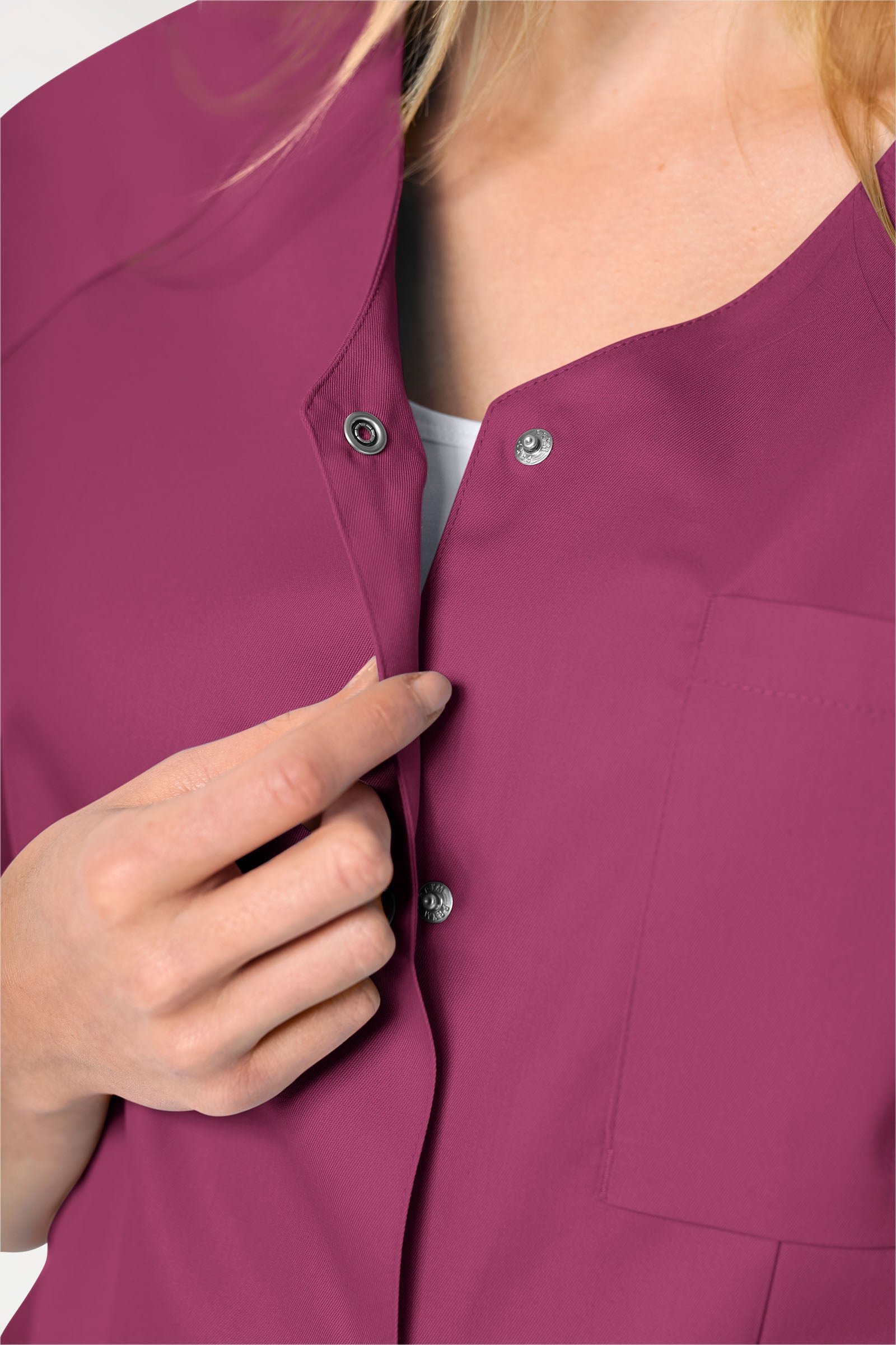 CORE Blouse Femme - Entièrement boutonnée berry
