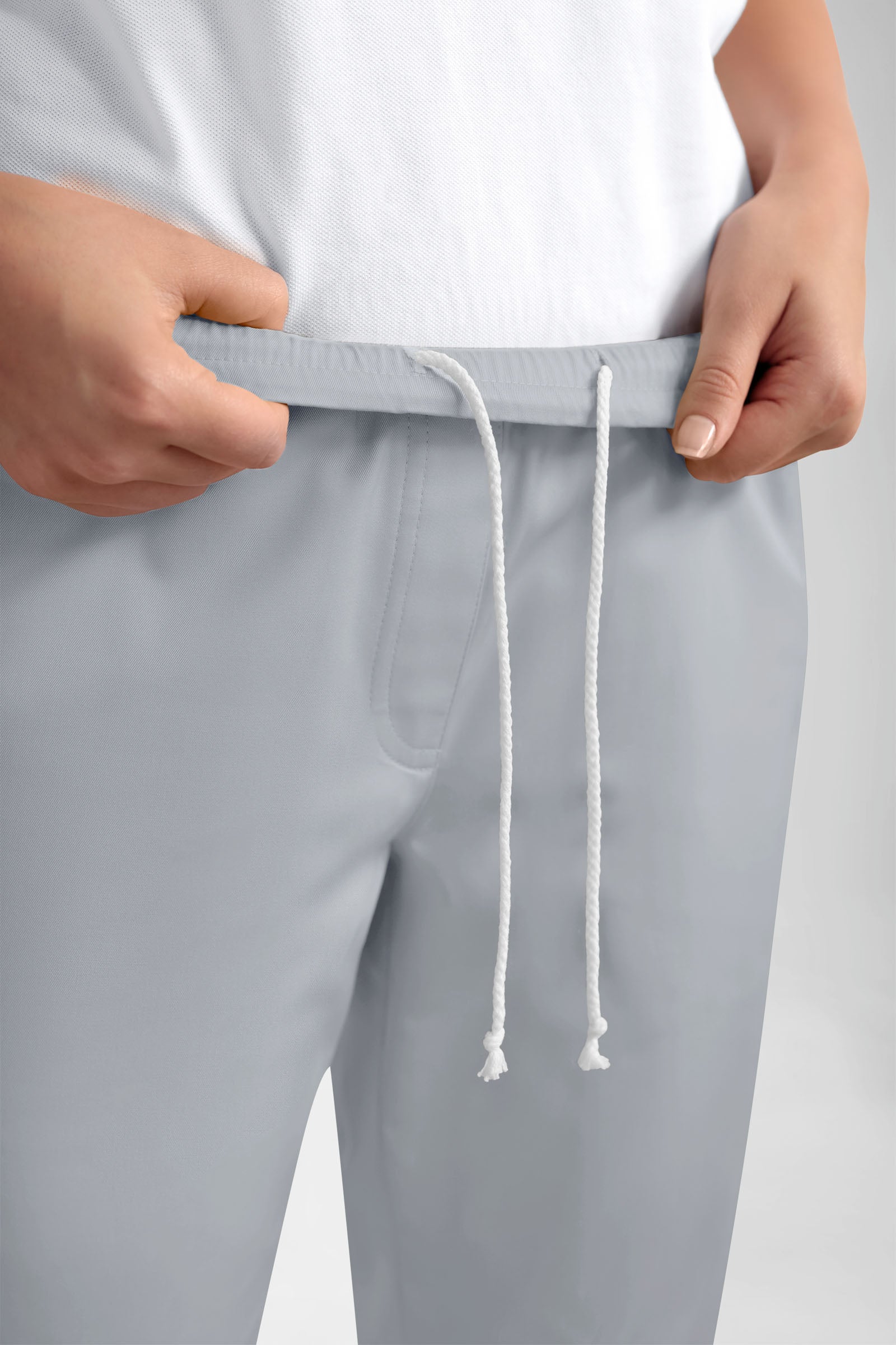 GREEN Pantalon Stretch Femme - Style Jogpant gris perle