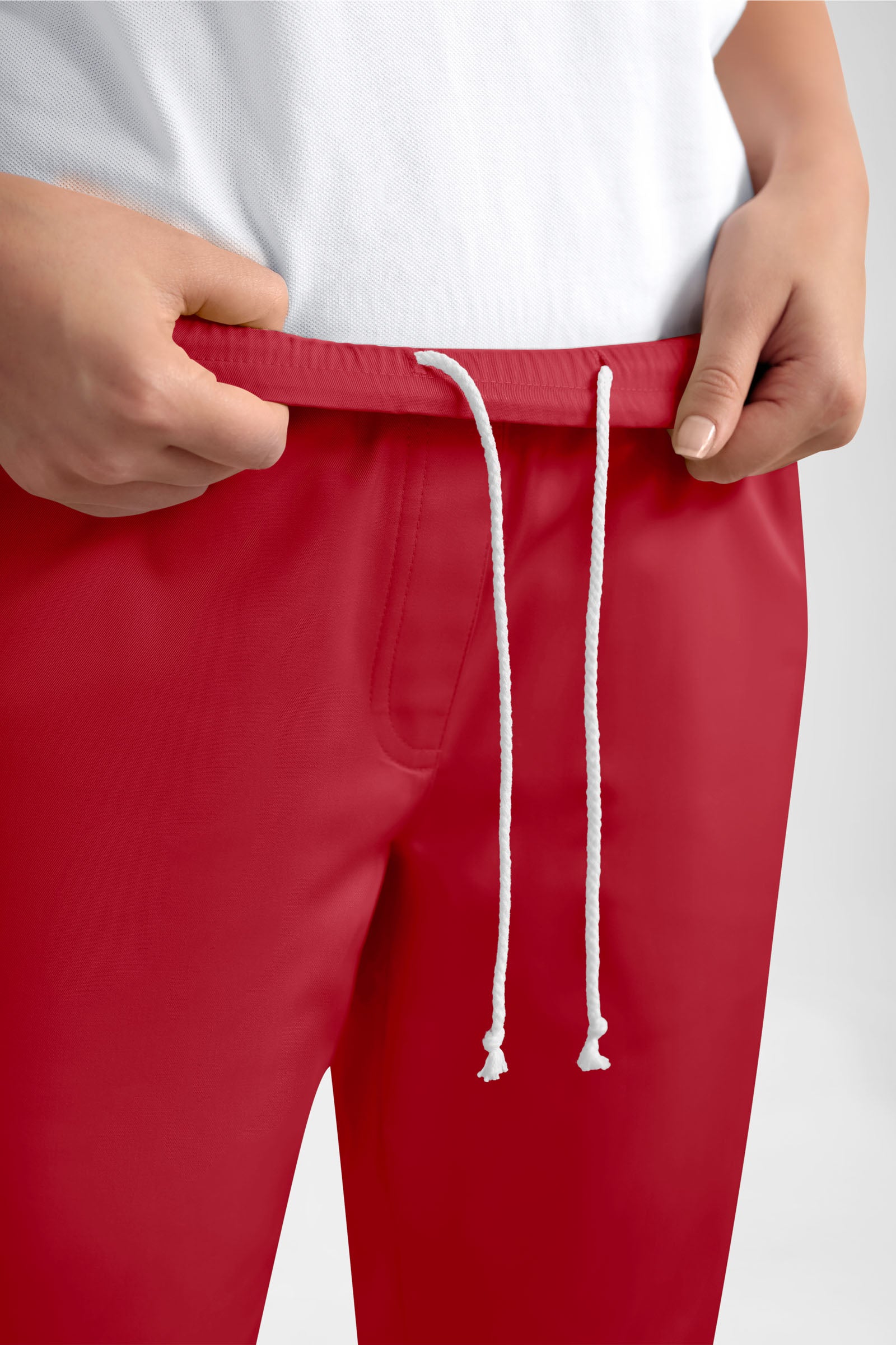 GREEN Pantalon Stretch Femme - Style Jogpant rouge
