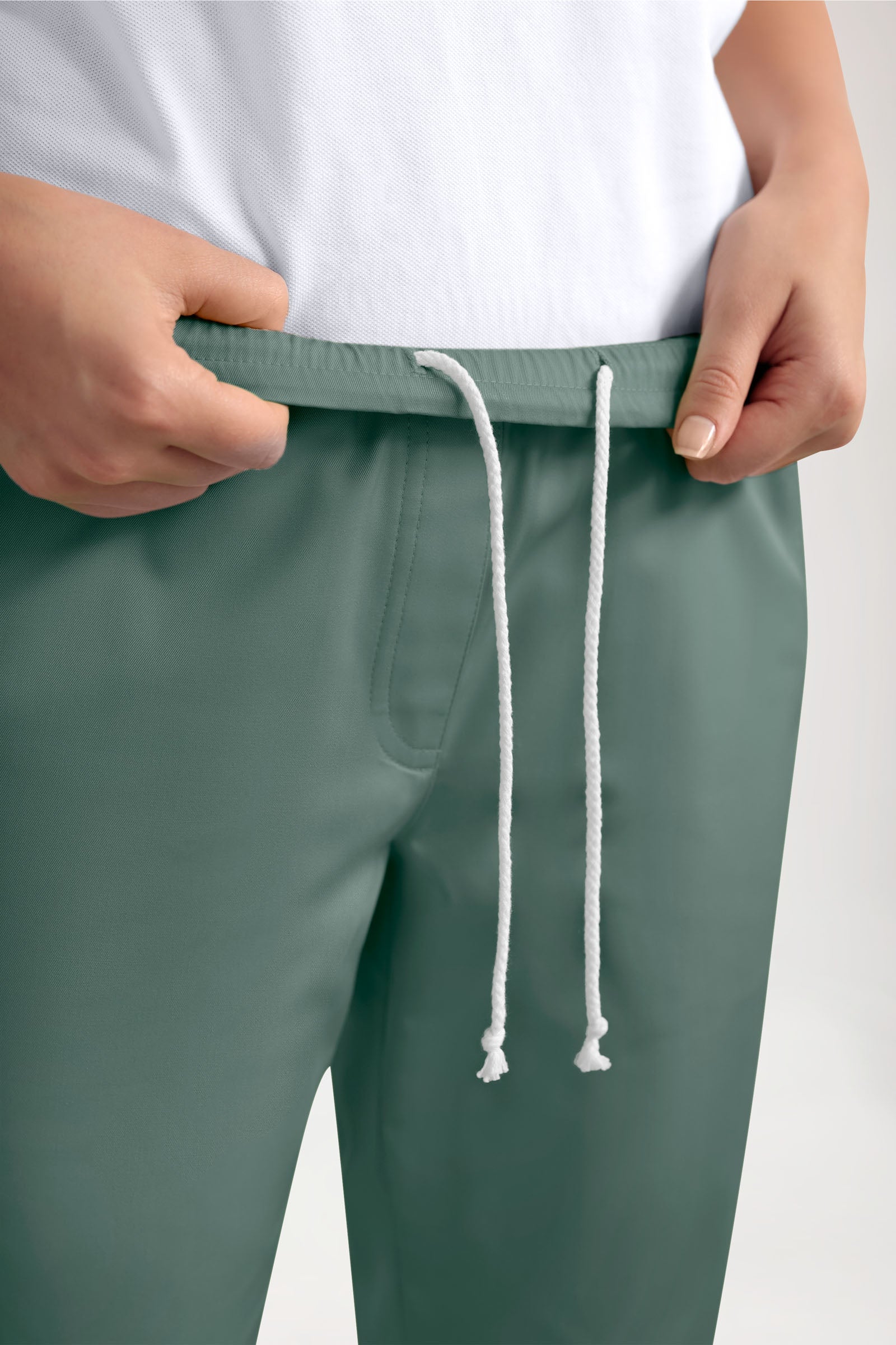 GREEN Pantalon Stretch Femme - Style Jogpant vert foncé