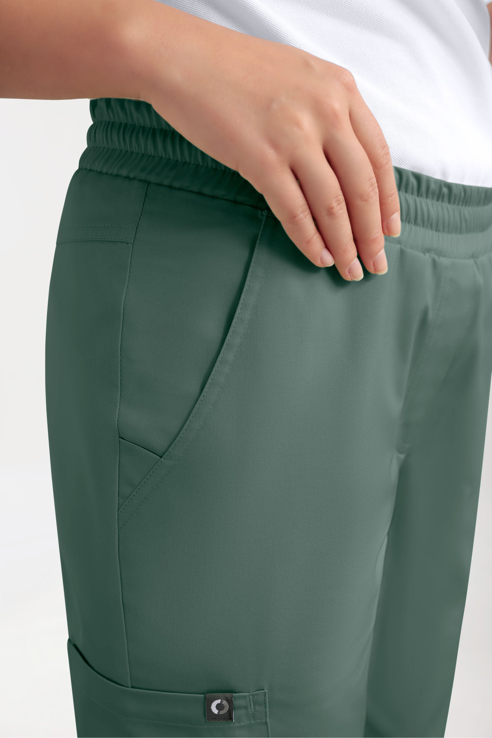 GREEN Pantalon Stretch Femme - Style Jogpant vert foncé