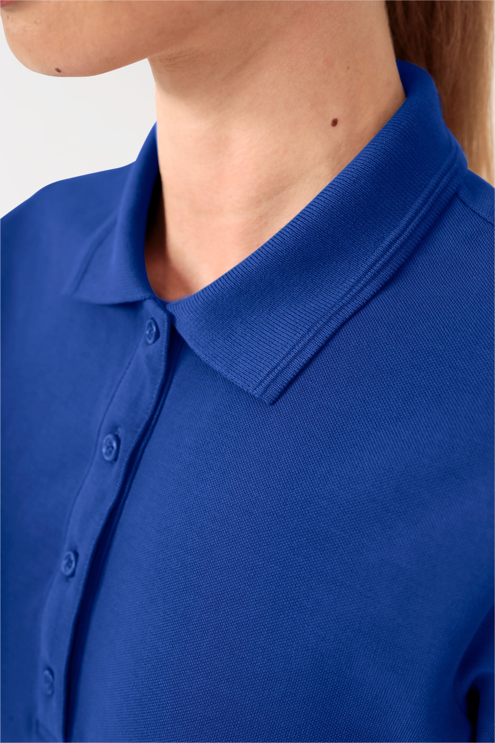 COMFY FLEX Shirt Stretch Femme - Col polo bleu roi