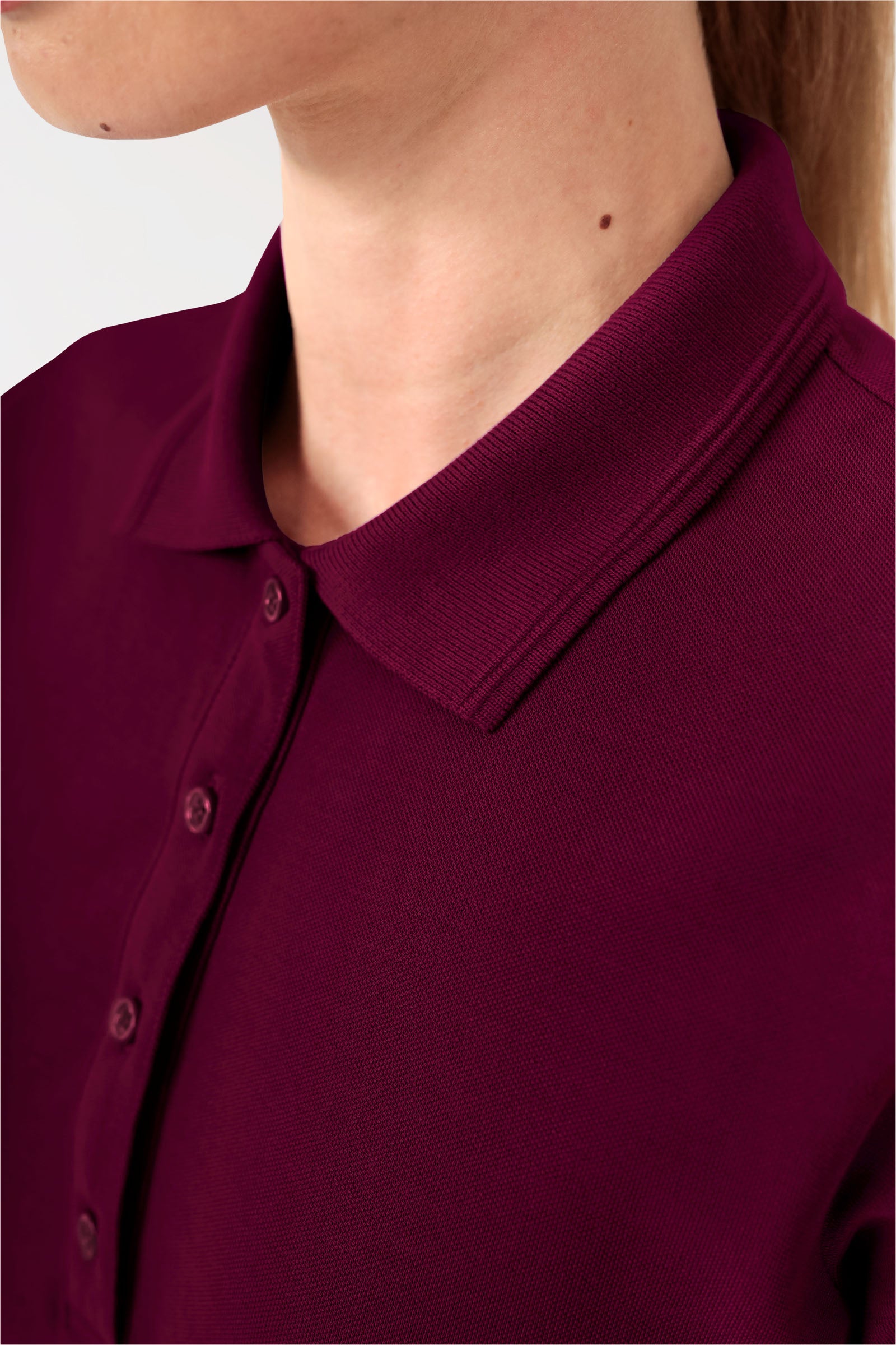 COMFY FLEX Shirt Stretch Femme - Col polo bordeaux