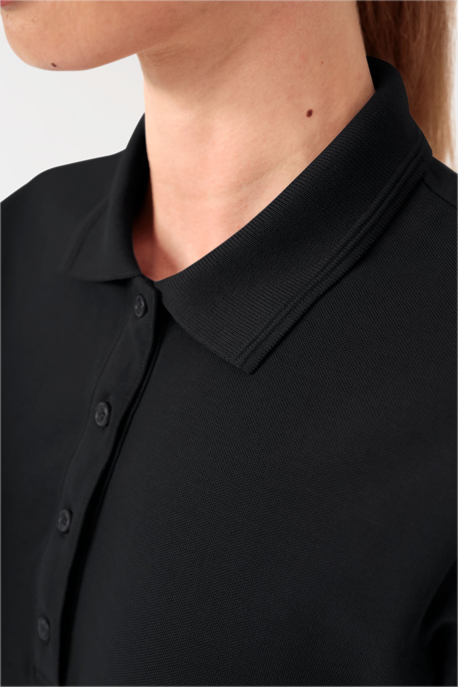 COMFY FLEX Shirt Stretch Femme - Col polo noir