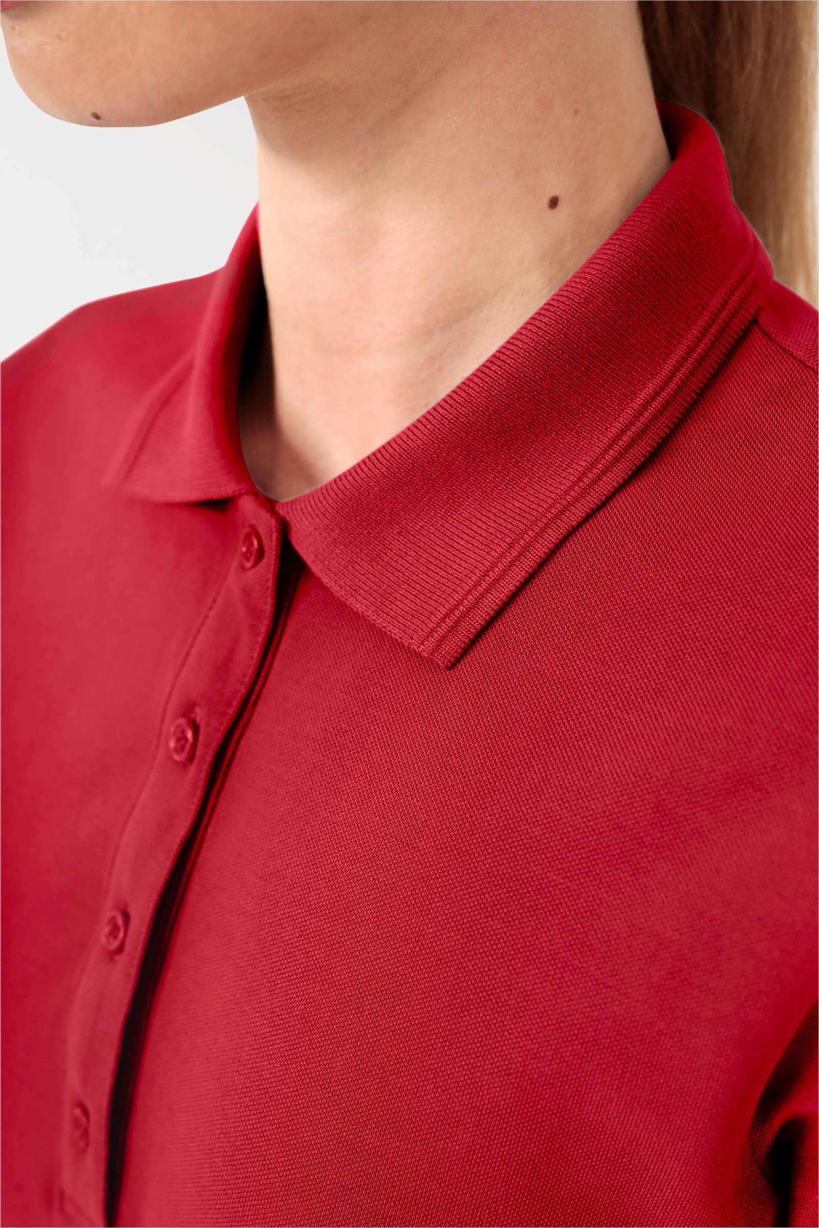 COMFY FLEX Shirt Stretch Femme - Col polo rouge