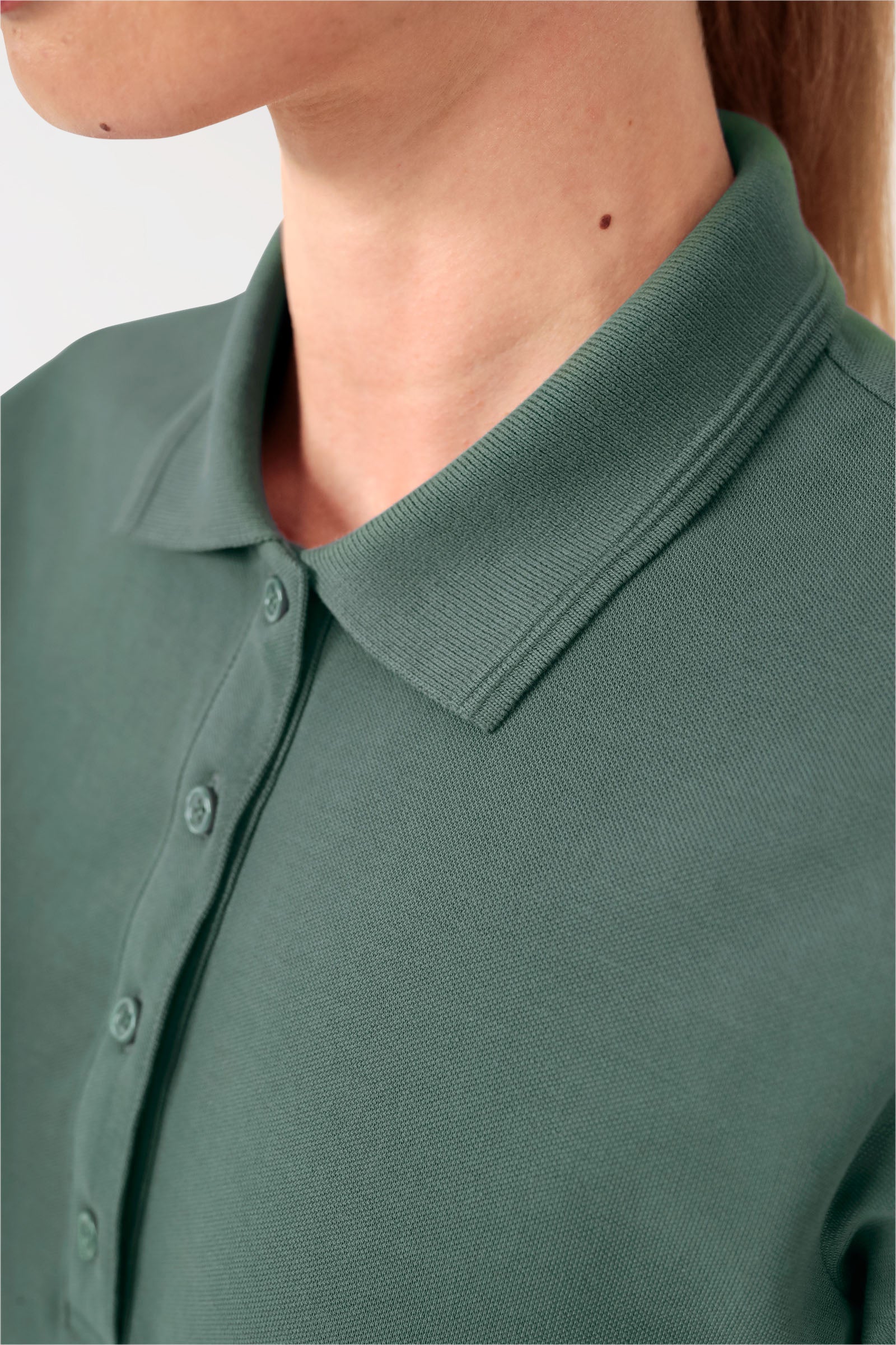 COMFY FLEX Shirt Stretch Femme - Col polo vert foncé